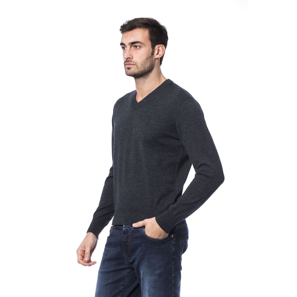 Πουλόβερ Billionaire Italian Couture Κεντημένο Merino Wool Crew Neck