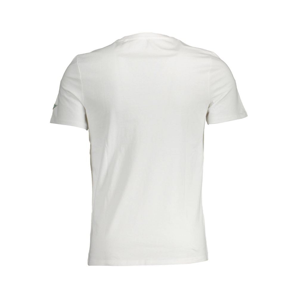 Guess Jeans Elegant Slim Fit White Tee with Print Detail