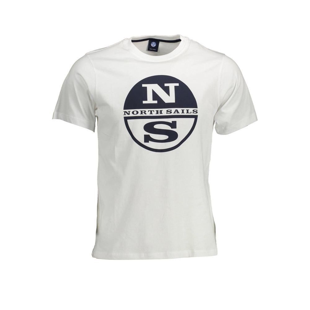 North Sails Elegant White Printed Round Neck Tee