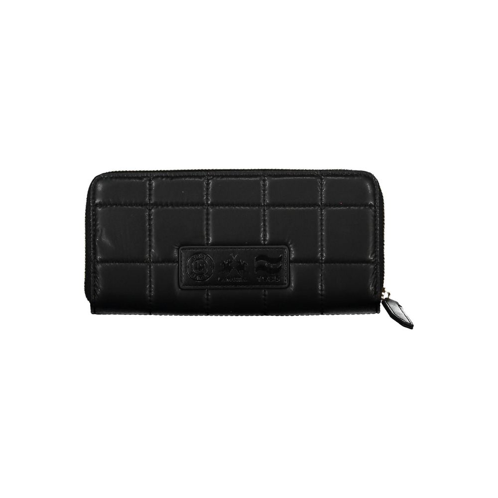 La Martina Sleek Black Polyurethane Wallet