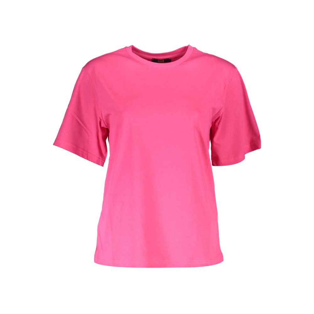 Μπλουζάκι με λογότυπο Cavalli Class Chic Pink Slim Fit