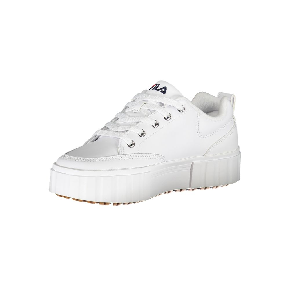 Fila Chic White Wedge Sneakers με Κεντημένη Λεπτομέρεια