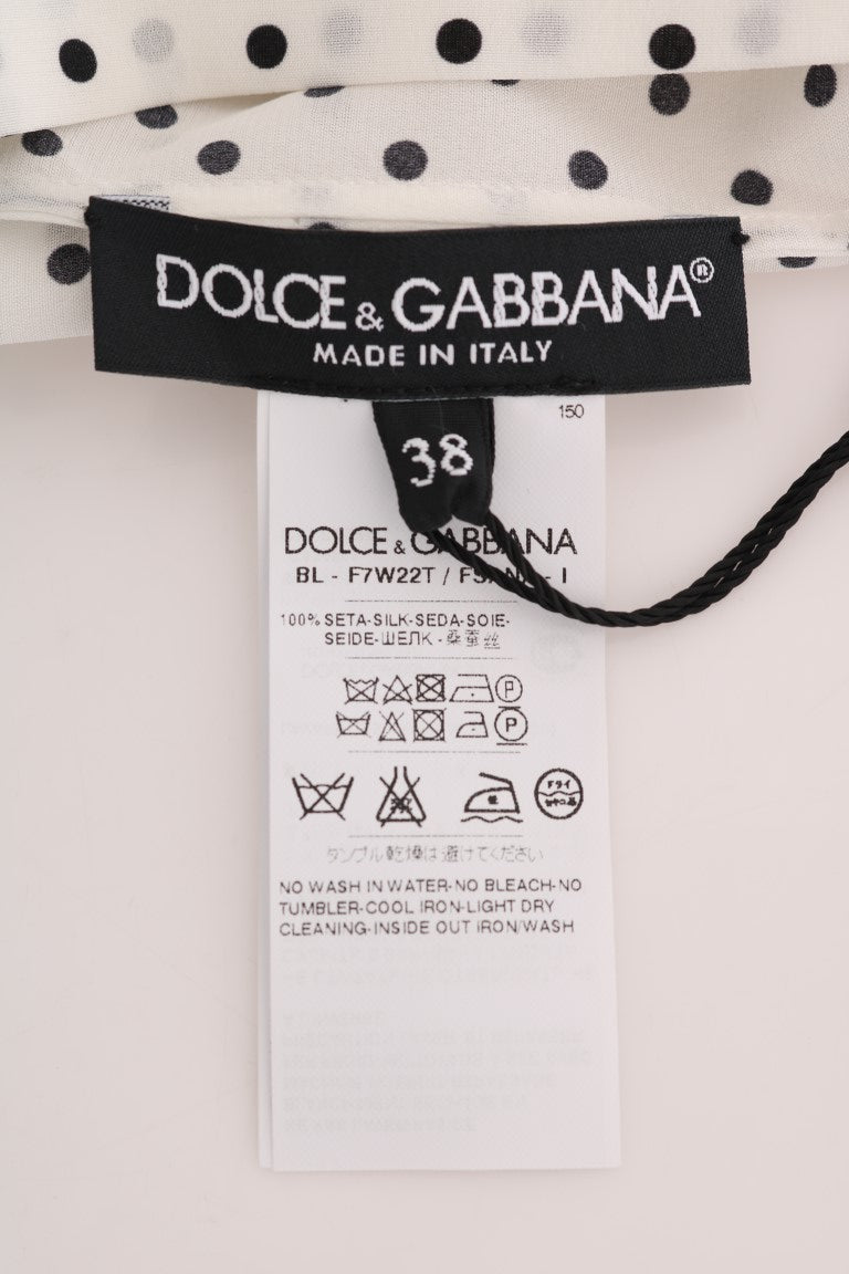 Dolce &amp; Gabbana Chic πουά μεταξωτή μπλούζα