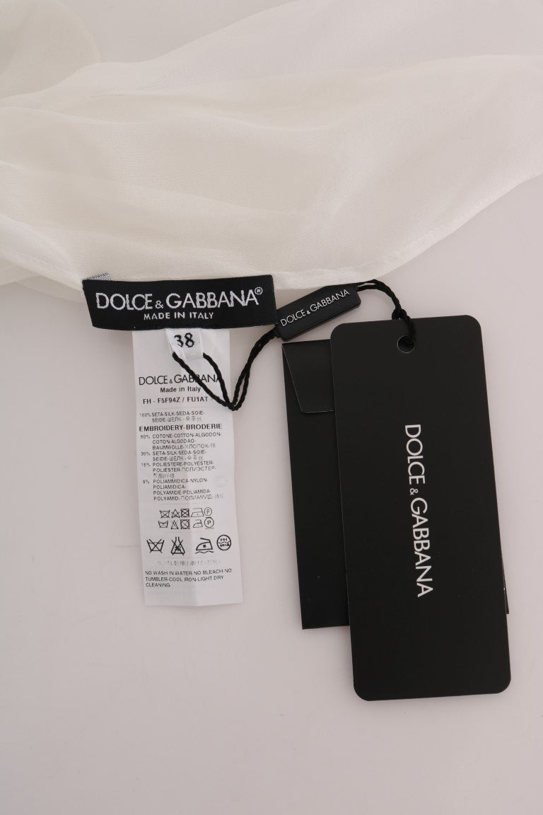 Κομψή λευκή μεταξωτή μαργαρίτα Dolce &amp; Gabbana