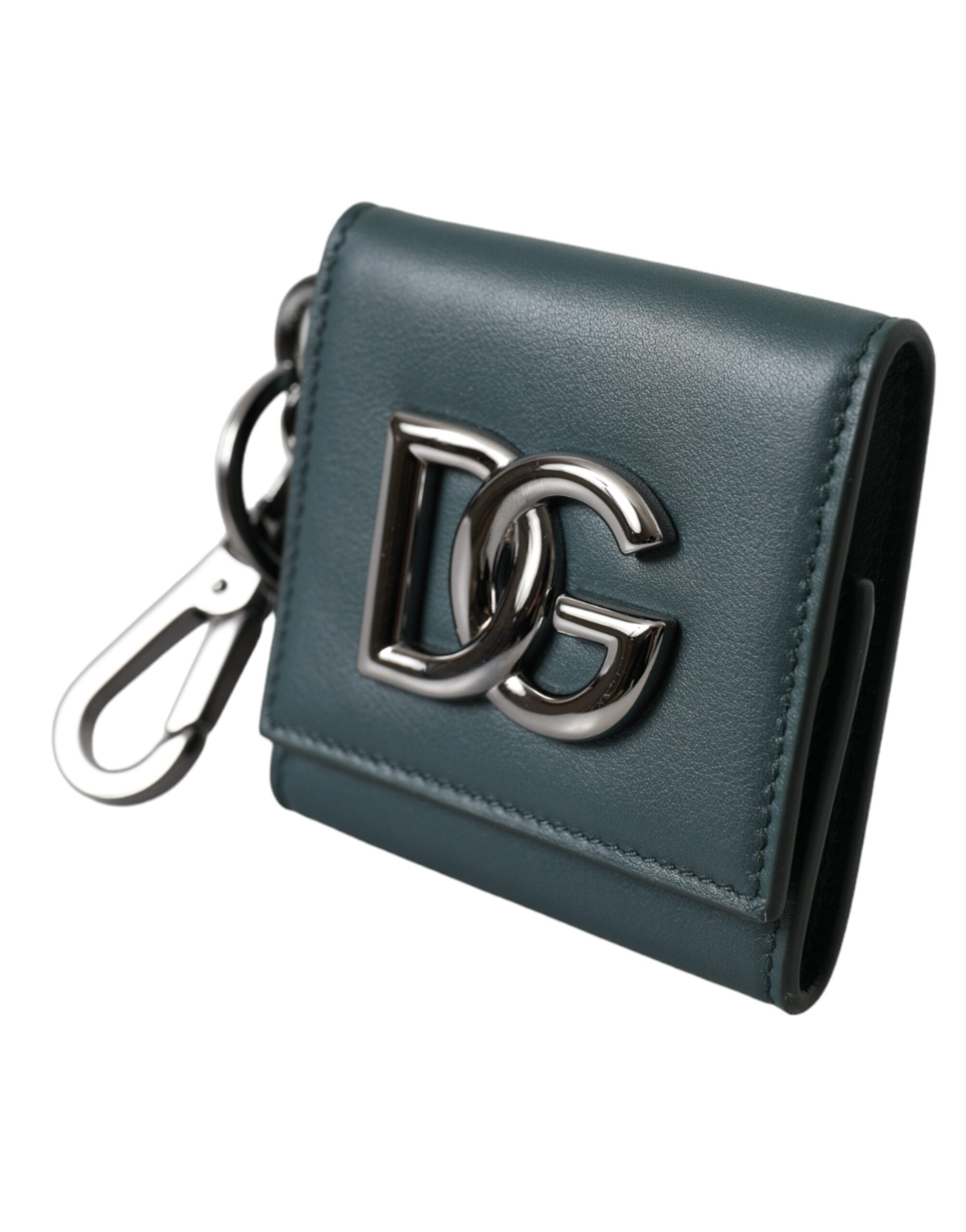 Πορτοφόλι με κέρματα Dolce & Gabbana Green Leather DG Logo Keyring