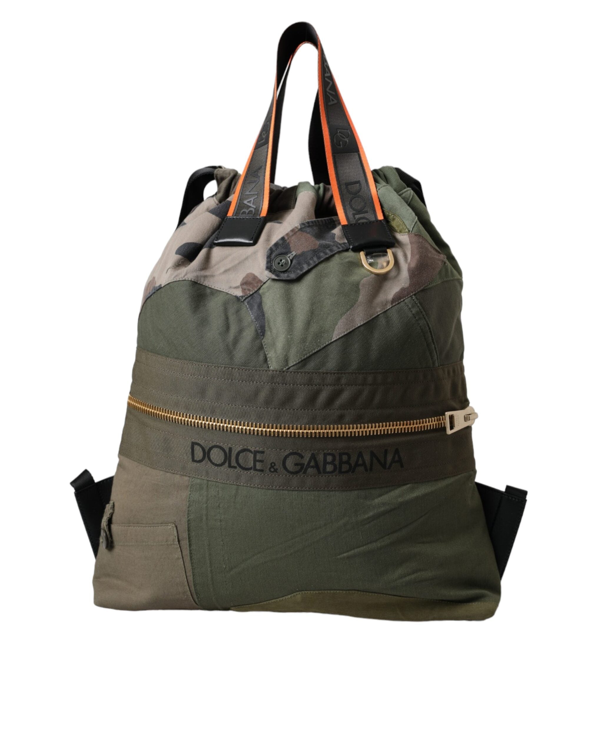 Τσάντα πλάτης με σακίδιο πλάτης Dolce & Gabbana Military Green Patchwork