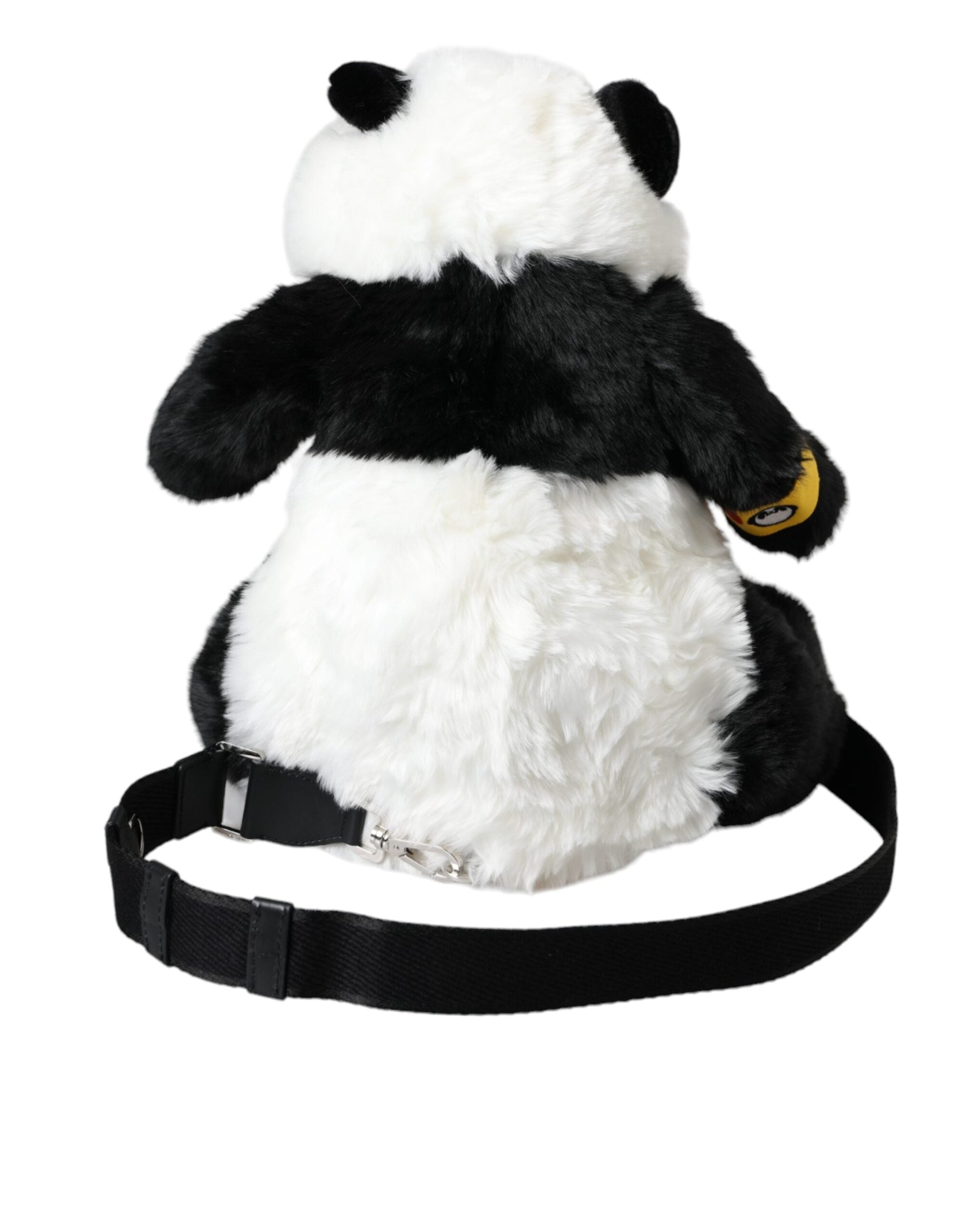 Τσάντα ώμου Dolce & Gabbana Black White Eco-Fur Animal Panda