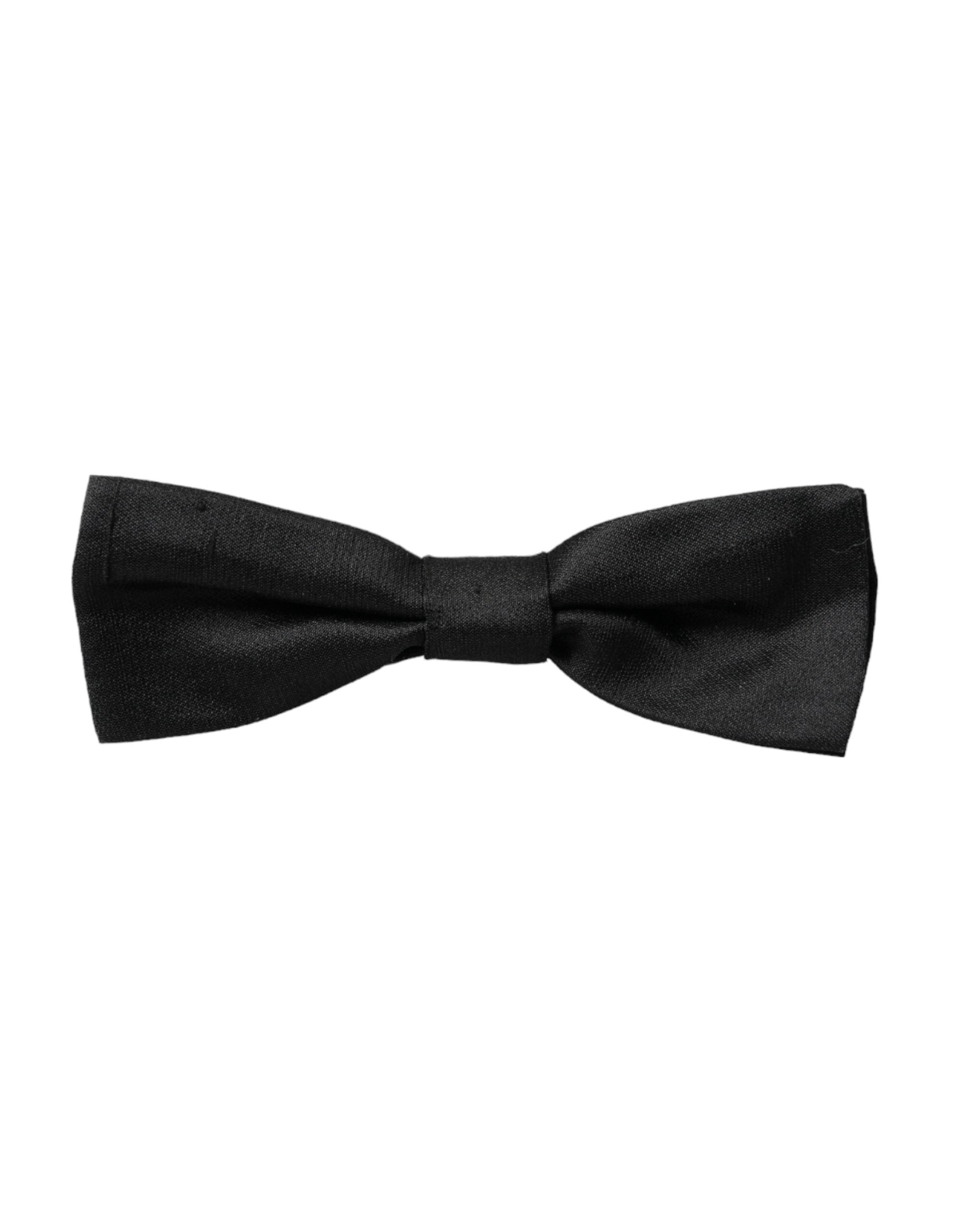 Dolce & Gabbana Black Silk Adjustable Neck Men Bow Tie