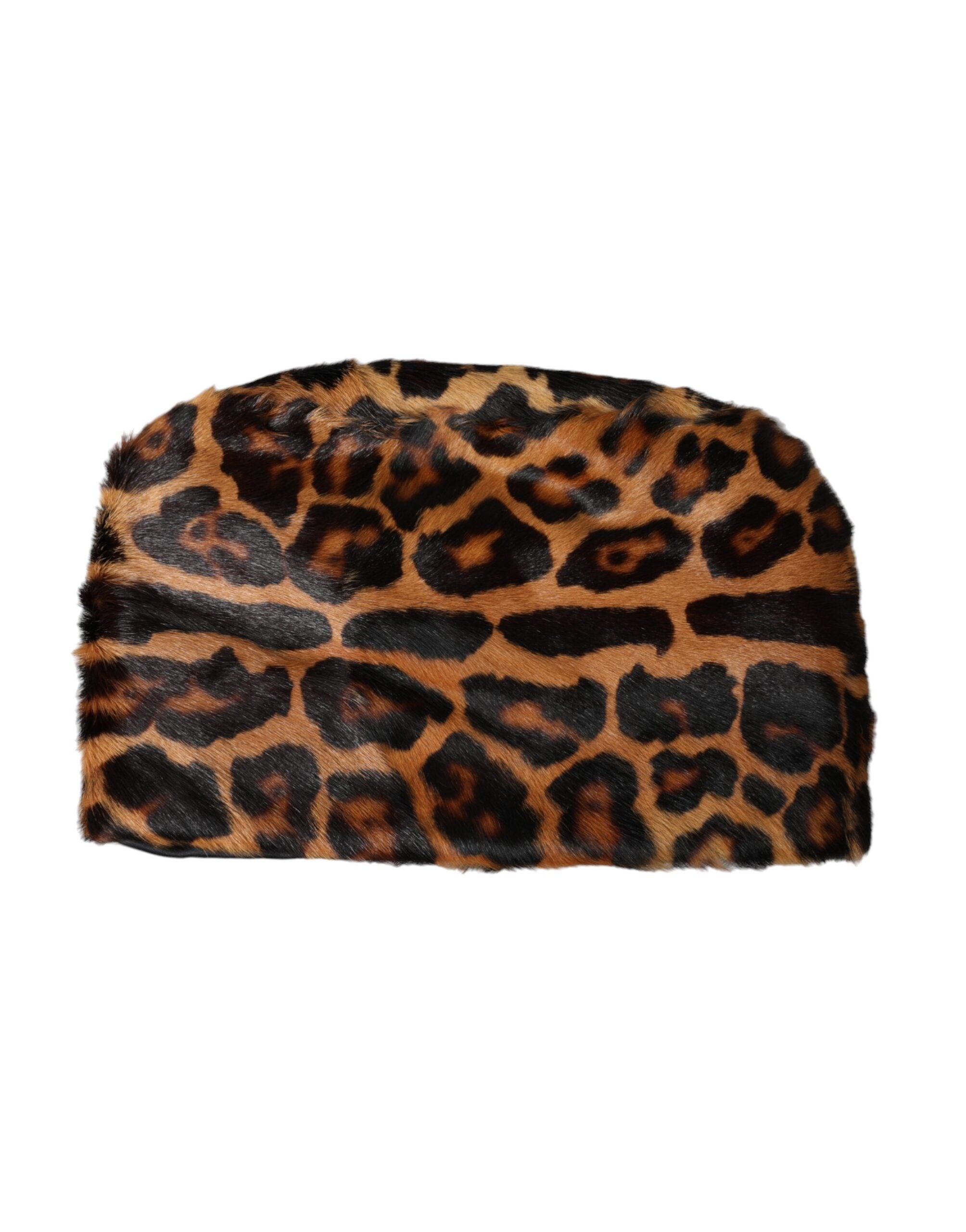 Γυναικείο καπέλο Dolce & Gabbana Brown Leopard Fur Fur