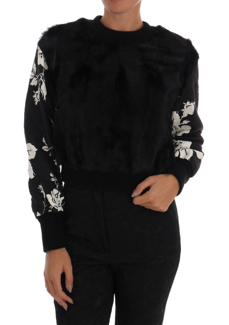 Πουλόβερ Dolce &amp; Gabbana Floral Brocade Black Fur