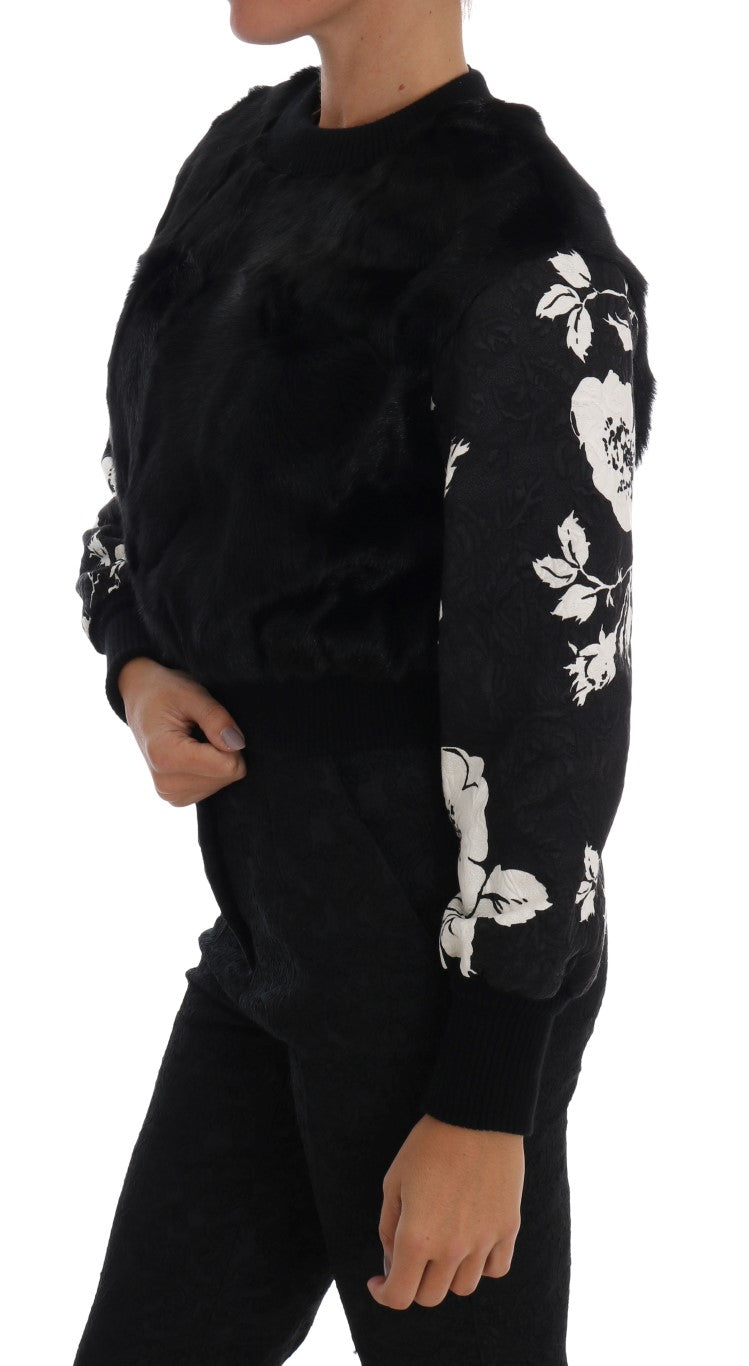 Πουλόβερ Dolce &amp; Gabbana Floral Brocade Black Fur