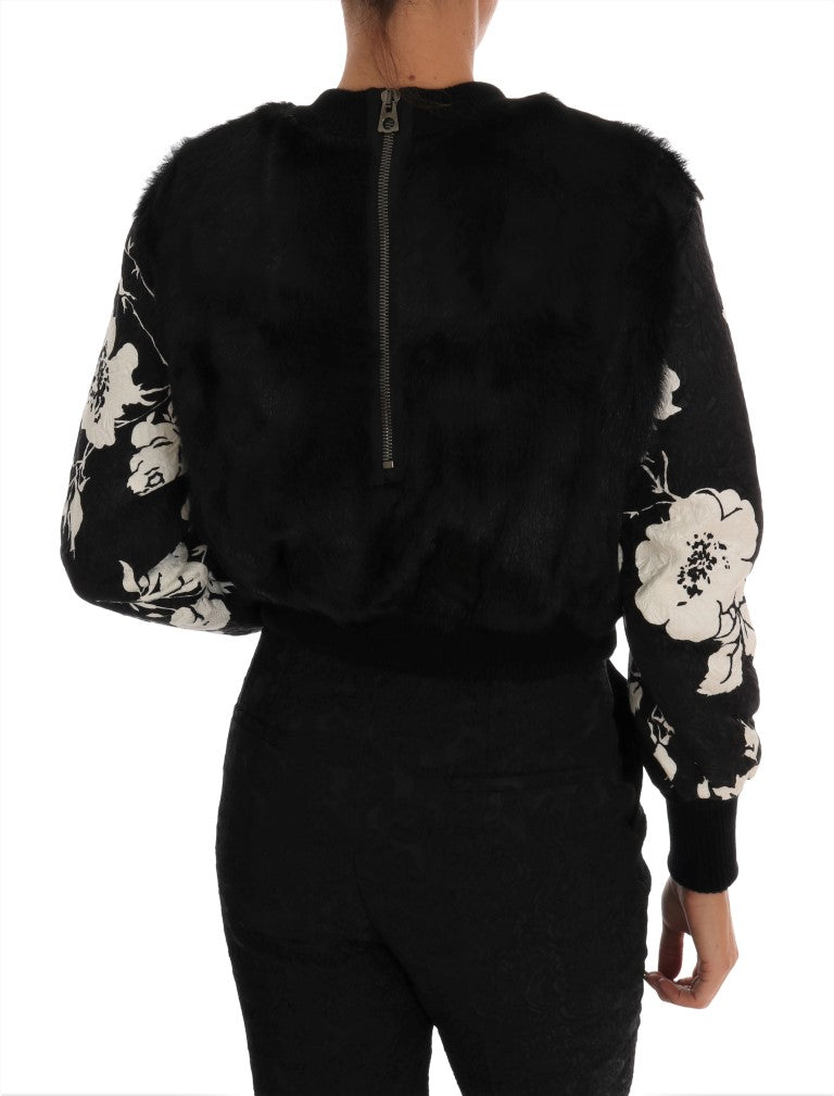 Πουλόβερ Dolce &amp; Gabbana Floral Brocade Black Fur