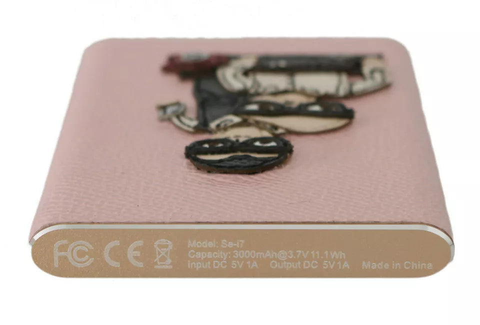 Dolce &amp; Gabbana Chic Pink Leather Power Bank