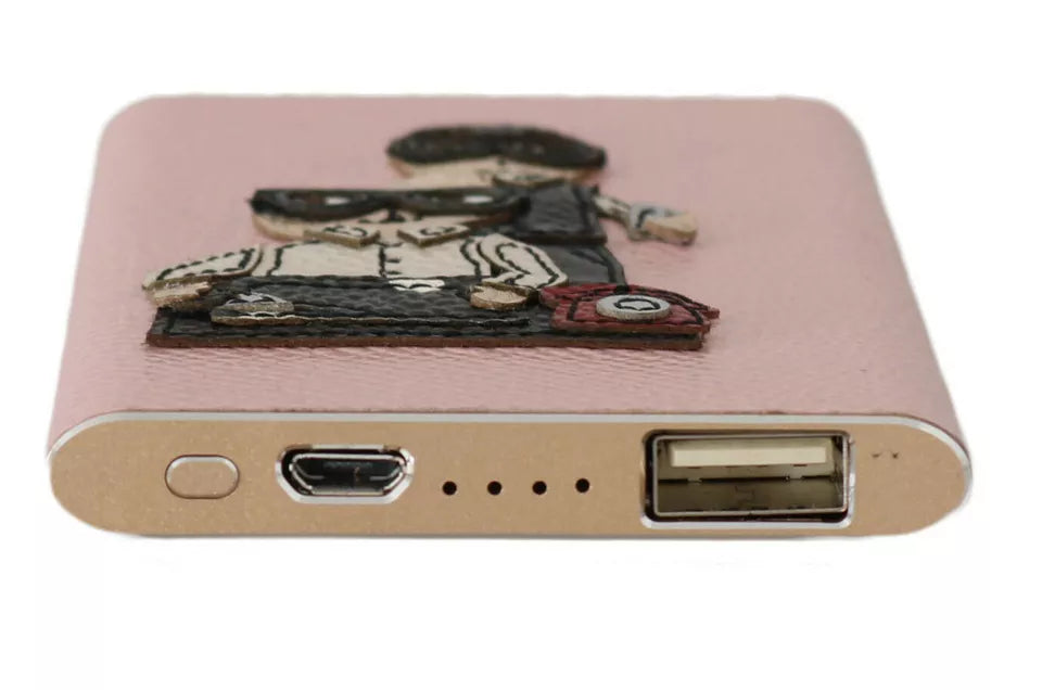 Dolce &amp; Gabbana Chic Pink Leather Power Bank