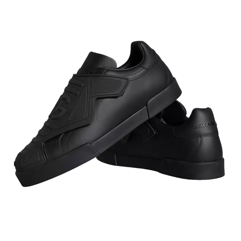 Ανδρικά παπούτσια Dolce &amp; Gabbana Black Lace Up Wave Low Top Sneakers