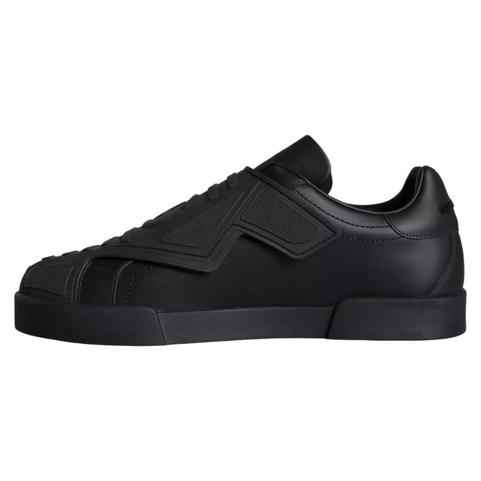 Ανδρικά παπούτσια Dolce &amp; Gabbana Black Lace Up Wave Low Top Sneakers