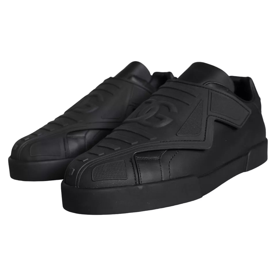 Ανδρικά παπούτσια Dolce &amp; Gabbana Black Lace Up Wave Low Top Sneakers