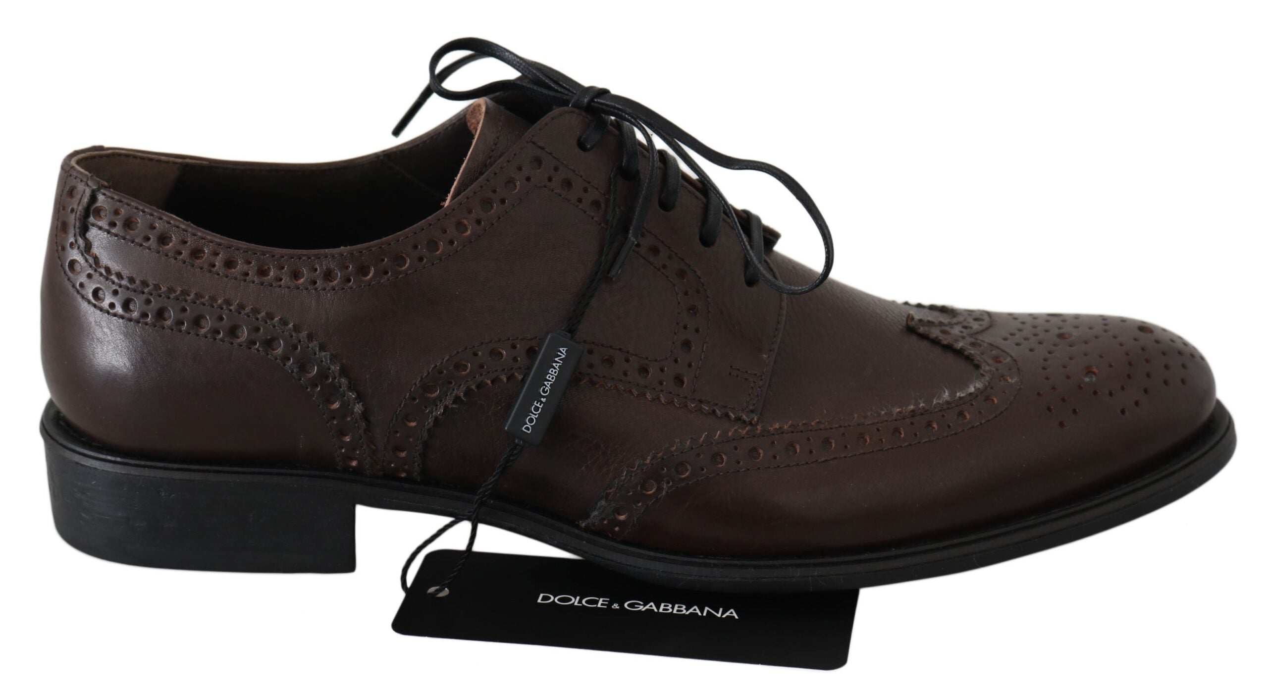 Dolce & Gabbana Κομψά Καφέ Δερμάτινα Derby Brogues