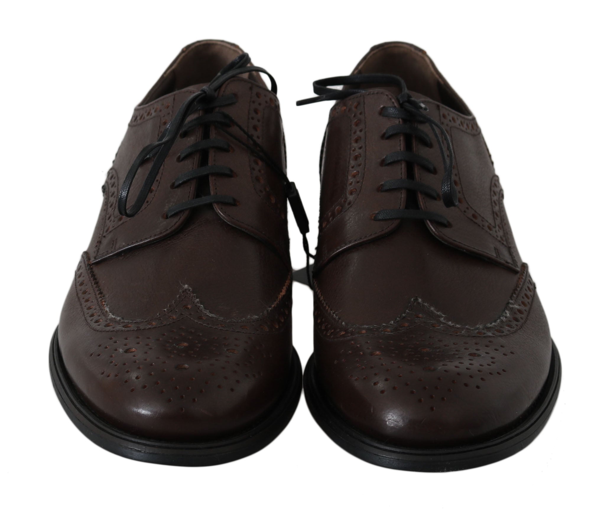 Dolce & Gabbana Κομψά Καφέ Δερμάτινα Derby Brogues