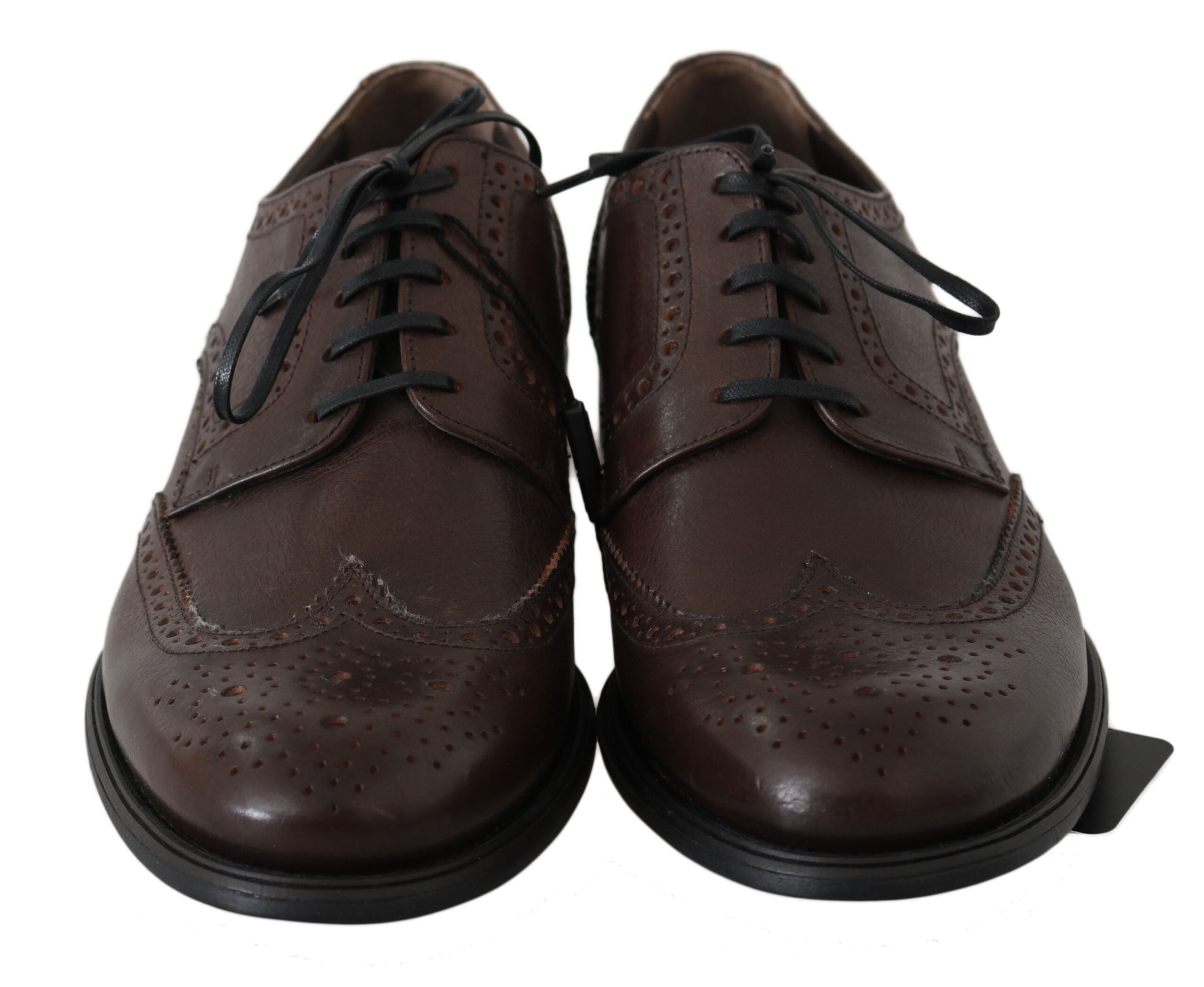 Dolce & Gabbana Κομψά Καφέ Δερμάτινα Derby Brogues