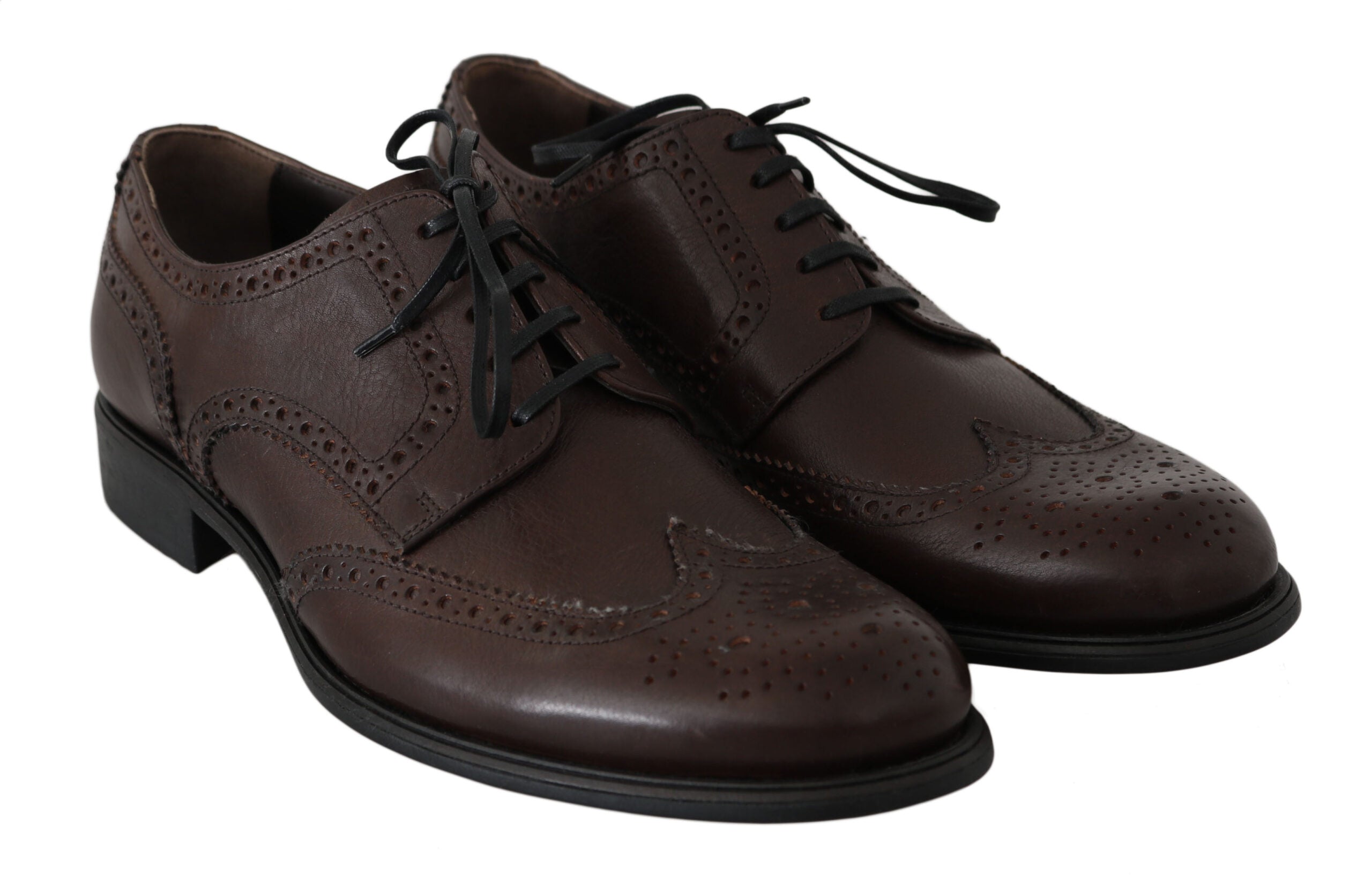 Dolce & Gabbana Κομψά Καφέ Δερμάτινα Derby Brogues