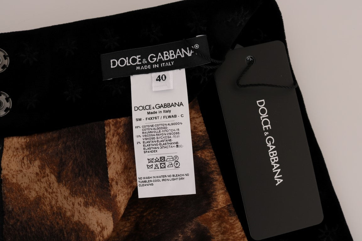 Dolce &amp; Gabbana Baroque Κεντημένη Βελούδινη Μολύβι Φούστα