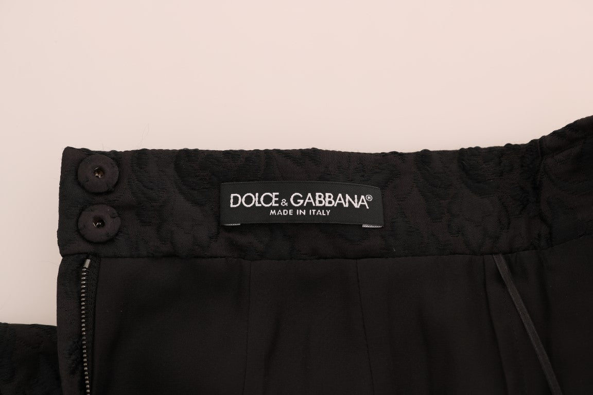 Dolce &amp; Gabbana Κομψή Μαύρη Φούστα Ζακάρ σε A-Line