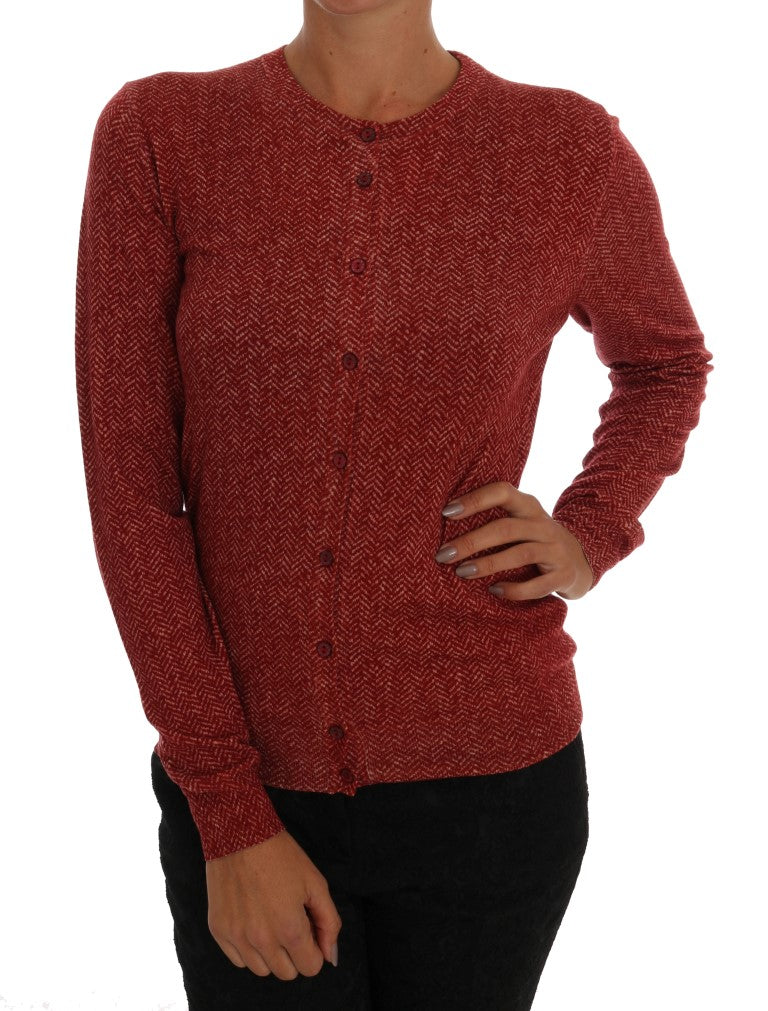 Πουλόβερ Dolce &amp; Gabbana Red Wool Cardigan