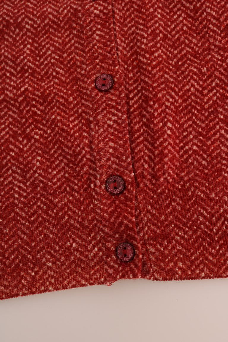 Πουλόβερ Dolce &amp; Gabbana Red Wool Cardigan