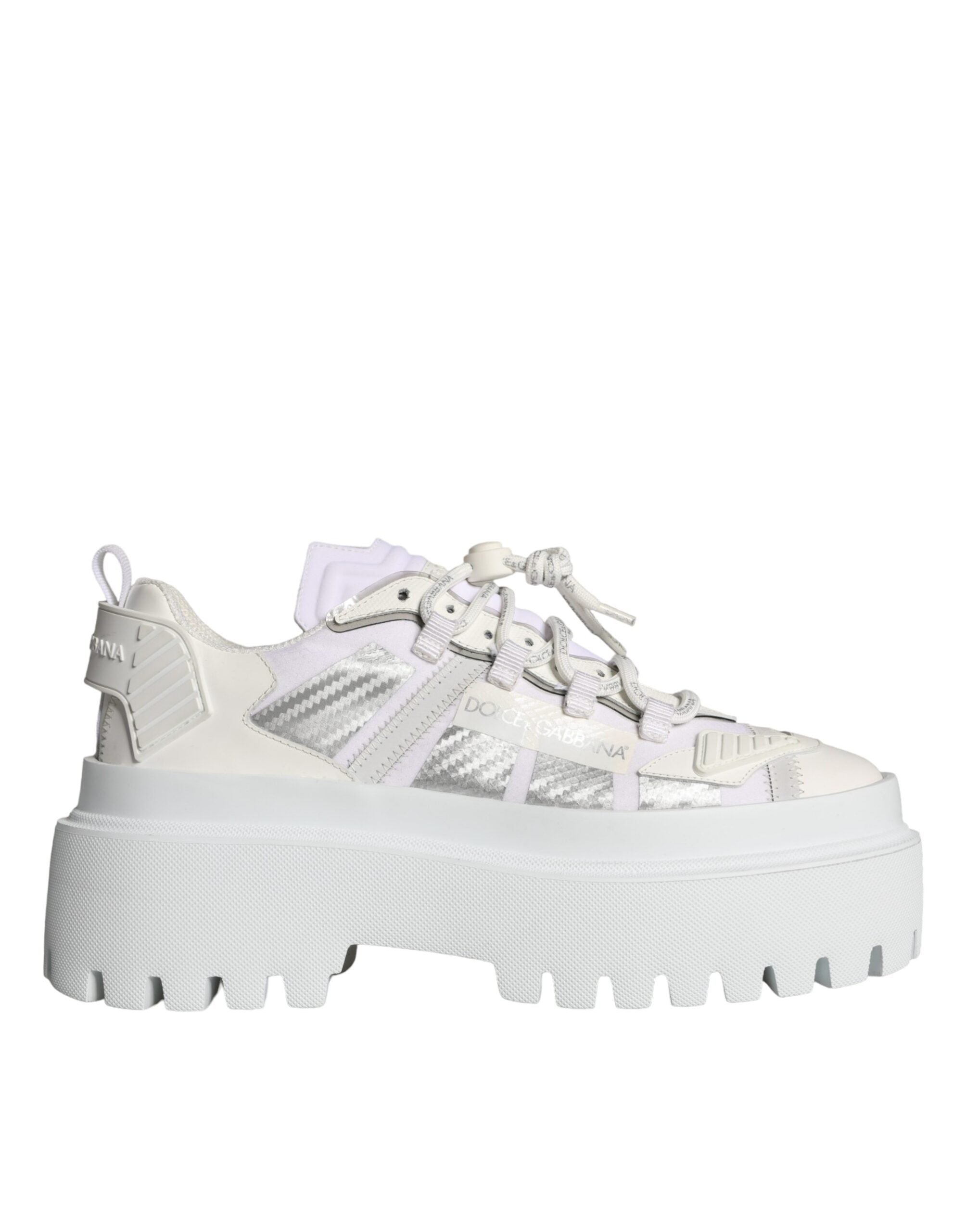 Παπούτσια πάνινα παπούτσια Dolce & Gabbana White Silver Chunky Platform