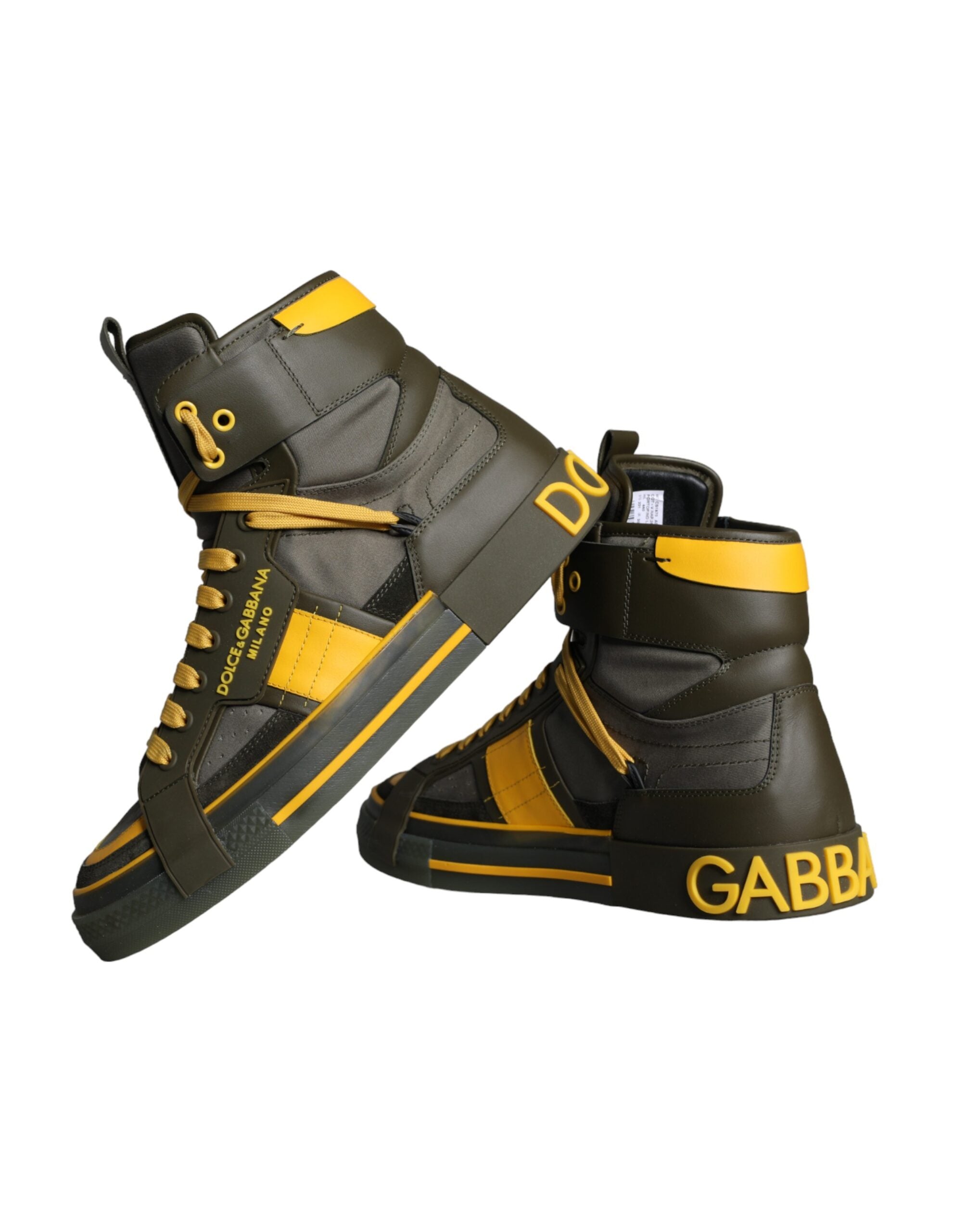 Παπούτσια Dolce & Gabbana Army Green Lace Up High Top Sneakers