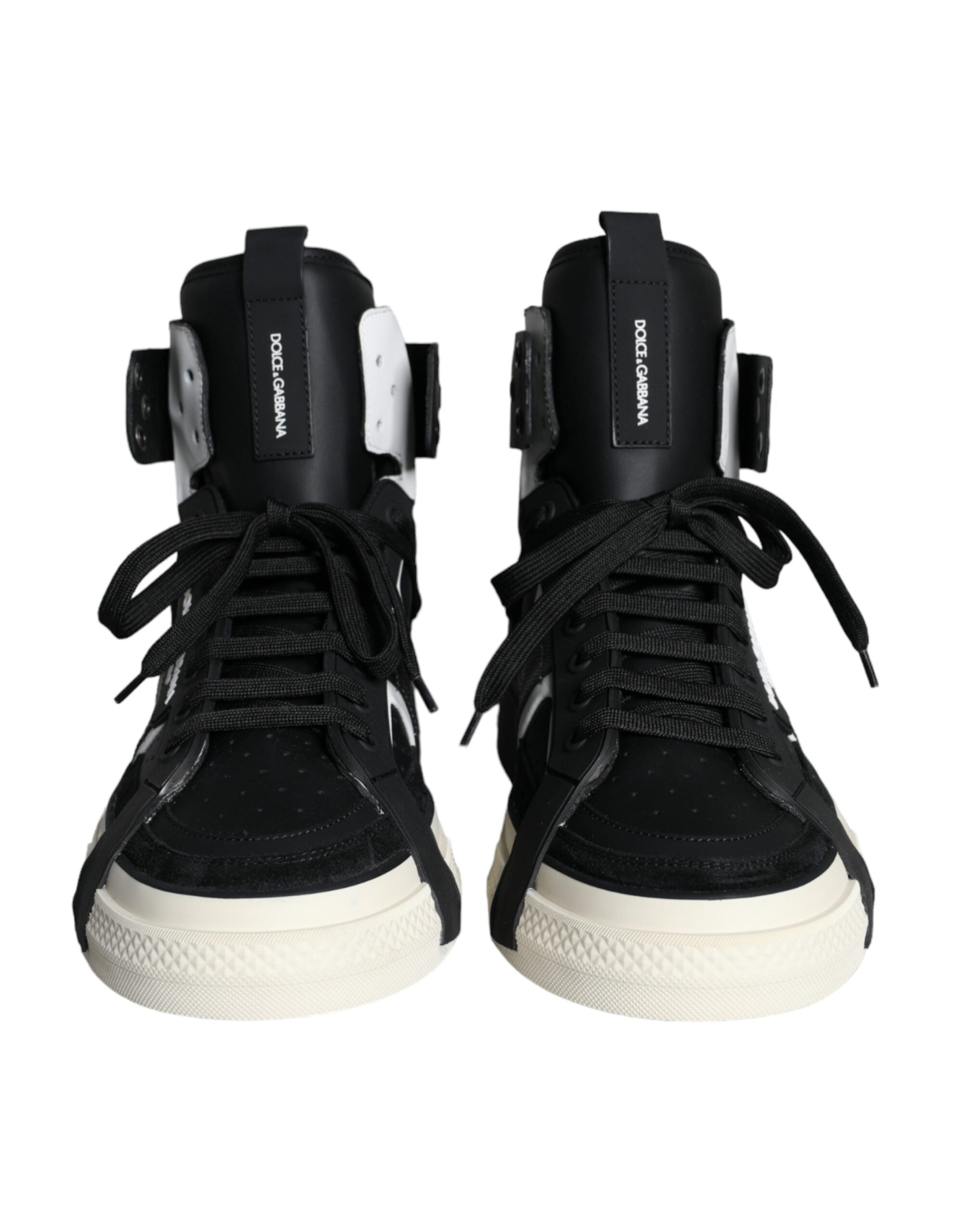 Παπούτσια Dolce & Gabbana Black White Lace Up High Top Sneakers