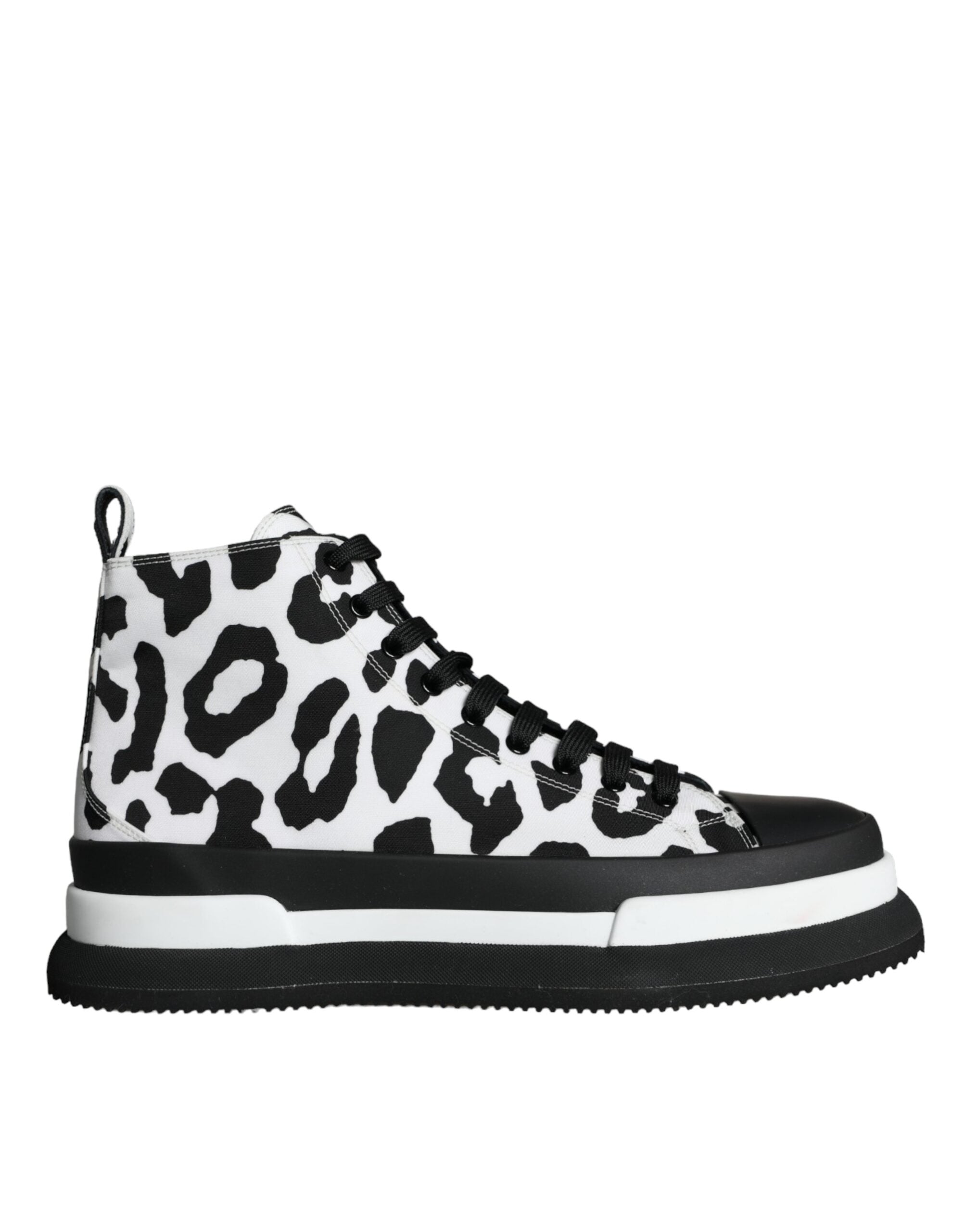 Παπούτσια Dolce & Gabbana Black White Leopard High Top Sneaker