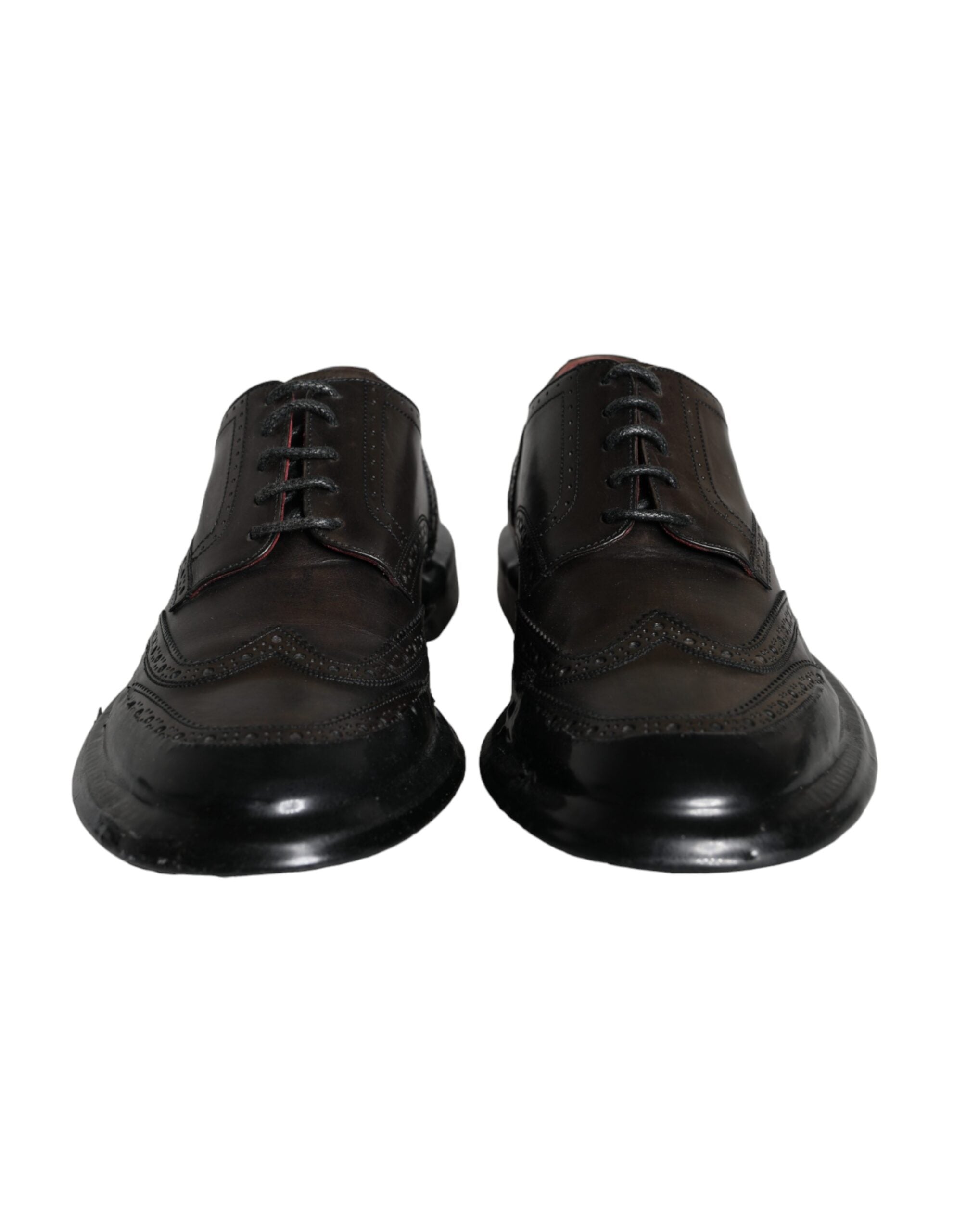 Dolce & Gabbana Μαύρα δερμάτινα Oxford Wingtip Formal ανδρικά παπούτσια