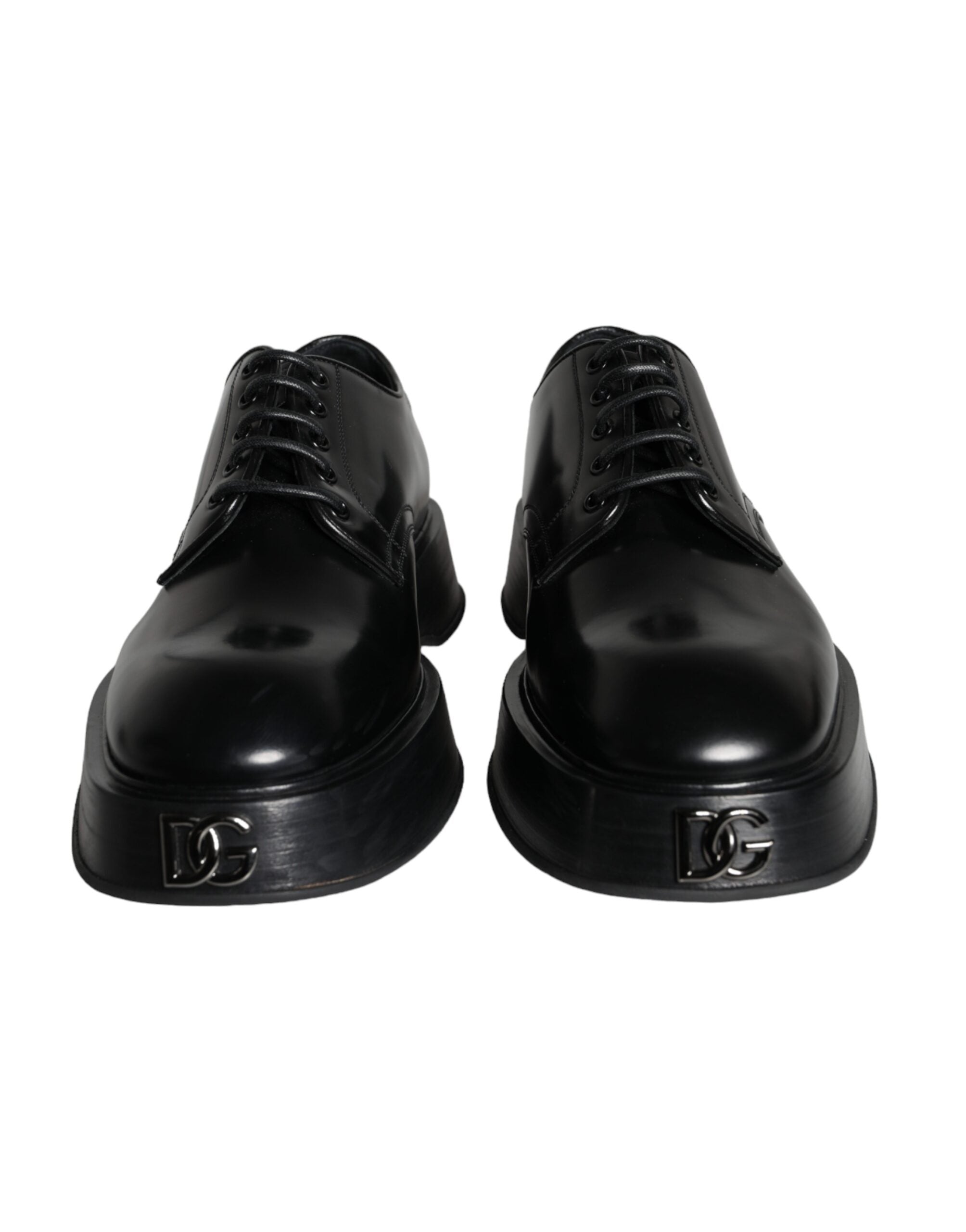 Dolce & Gabbana Black Calf Leather Derby Formal Dress Shoes