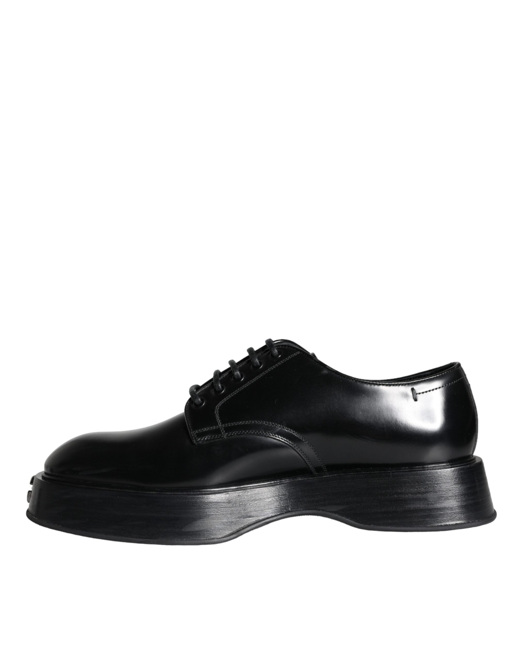 Dolce & Gabbana Black Calf Leather Derby Formal Dress Shoes