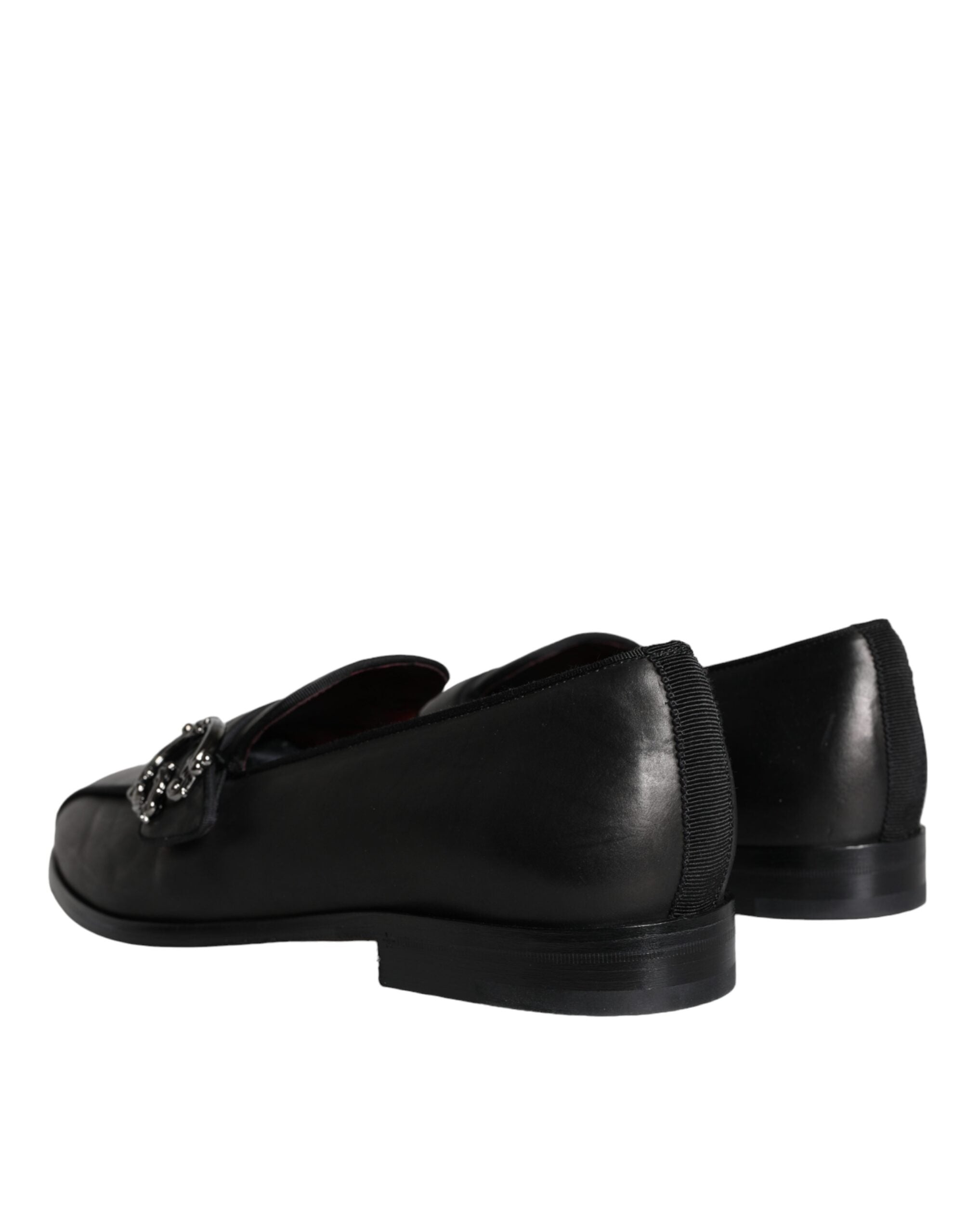 Dolce & Gabbana Μαύρα Δερμάτινα Παπούτσια Loafers με Λογότυπο για Άντρες