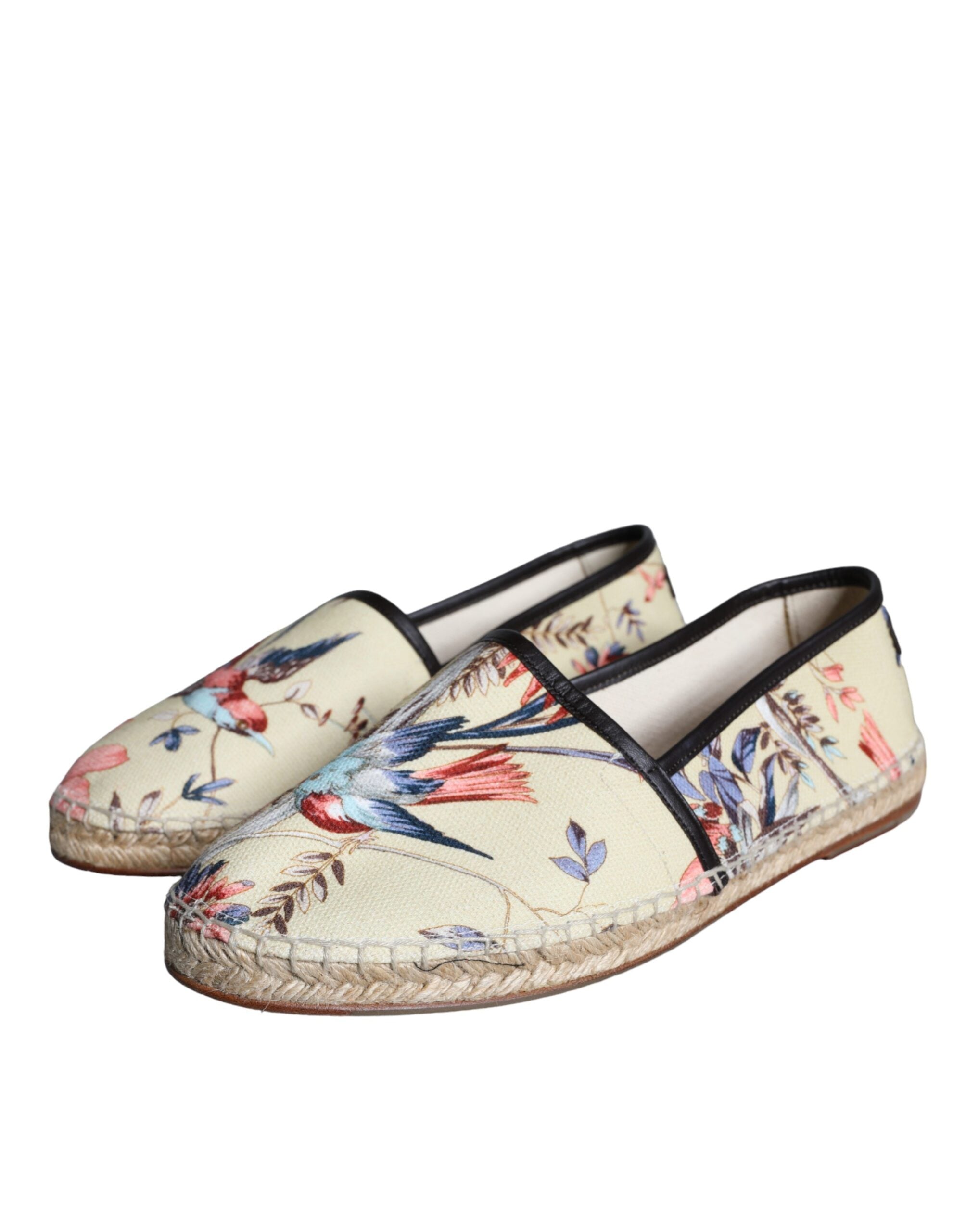 Dolce & Gabbana μπεζ φλοράλ καμβά Espadrilles Slip On Shoes