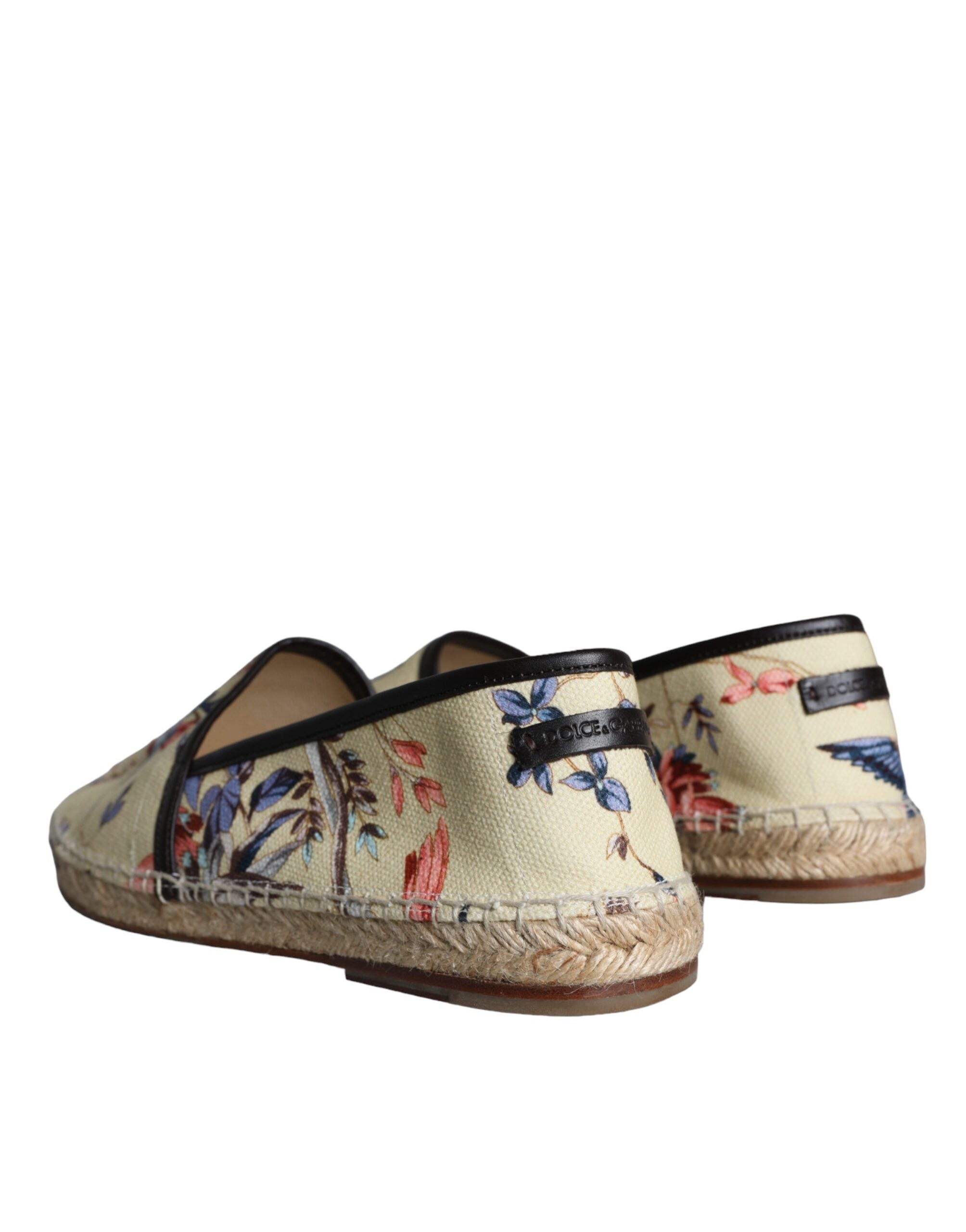 Dolce & Gabbana μπεζ φλοράλ καμβά Espadrilles Slip On Shoes