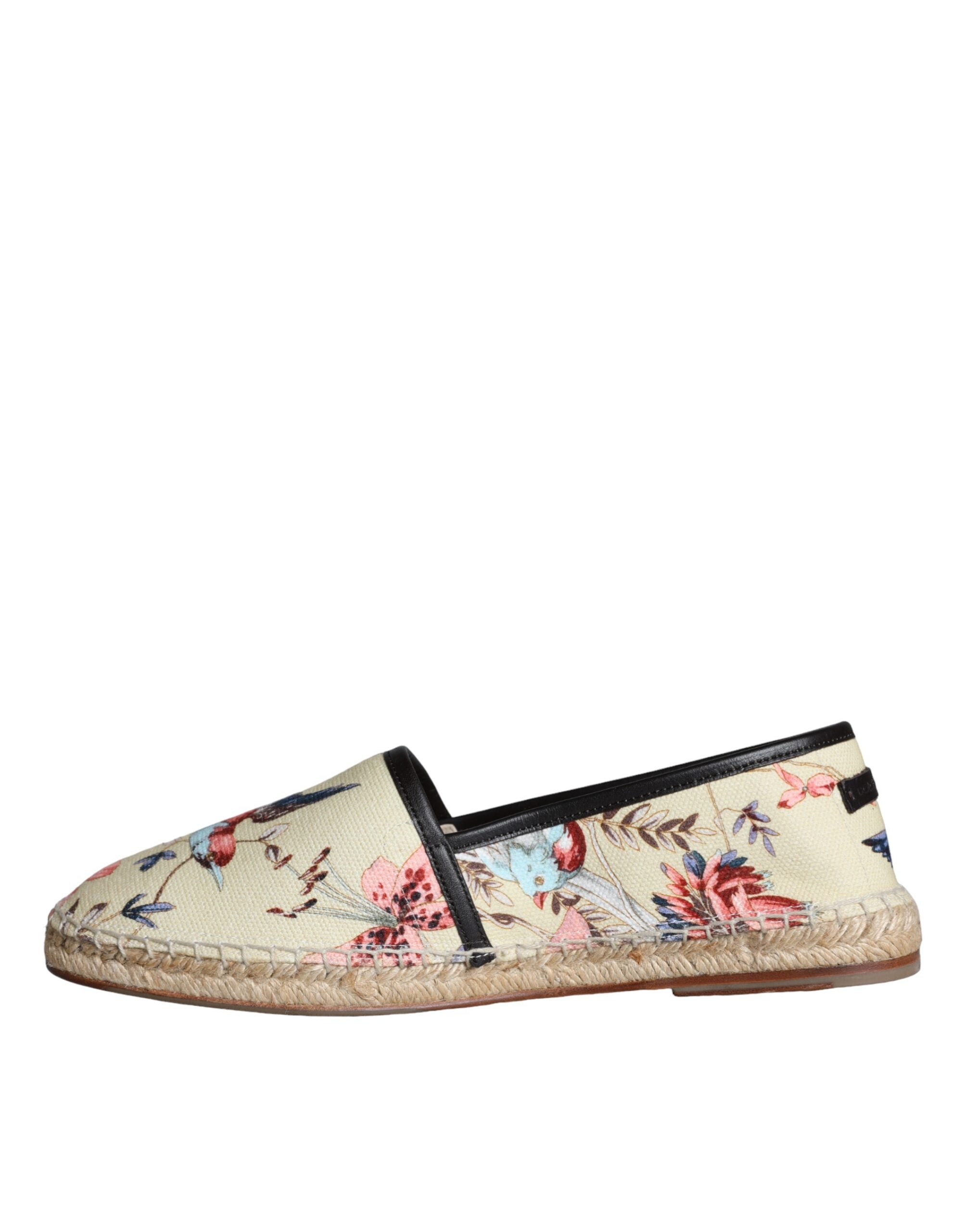 Dolce & Gabbana μπεζ φλοράλ καμβά Espadrilles Slip On Shoes