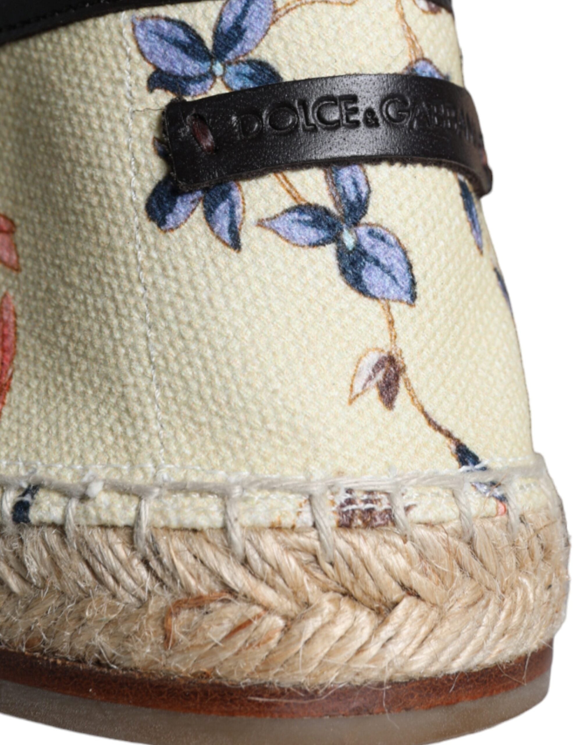 Dolce & Gabbana μπεζ φλοράλ καμβά Espadrilles Slip On Shoes