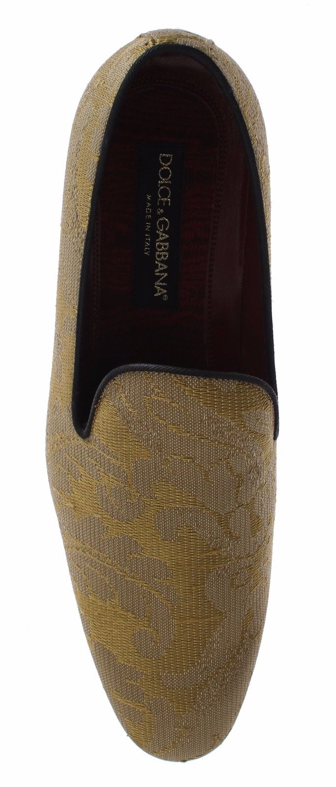 Loafers από χρυσό μπαρόκ μεταξωτό φόρεμα Dolce &amp; Gabbana