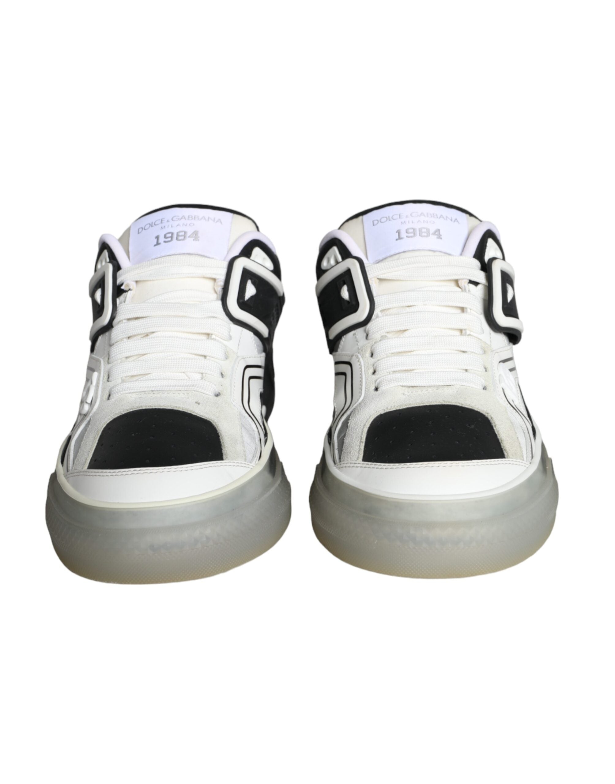 Dolce & Gabbana Black Silver Custom 2.Zero Low Top Sneakers