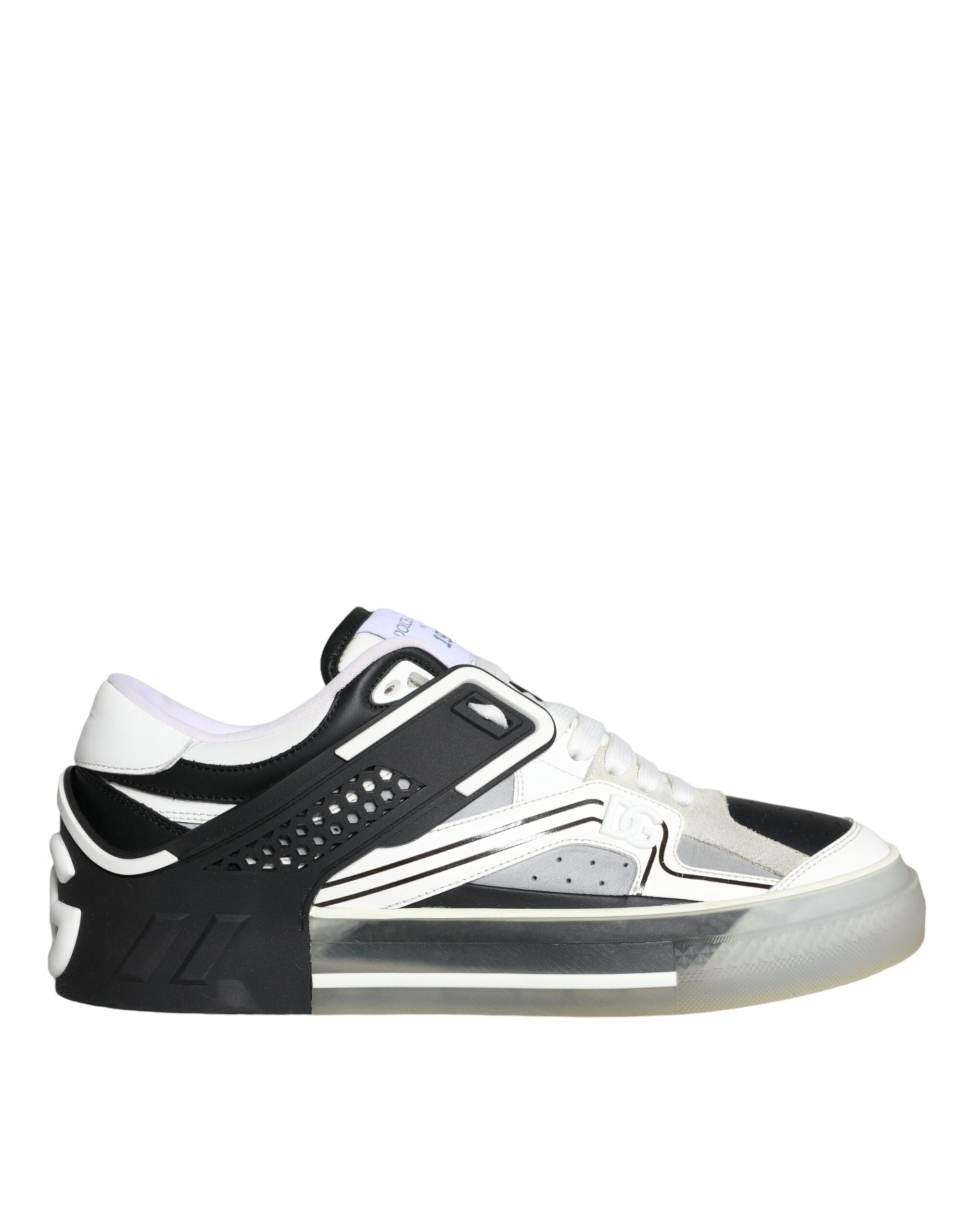 Dolce & Gabbana Black Silver Custom 2.Zero Low Top Sneakers