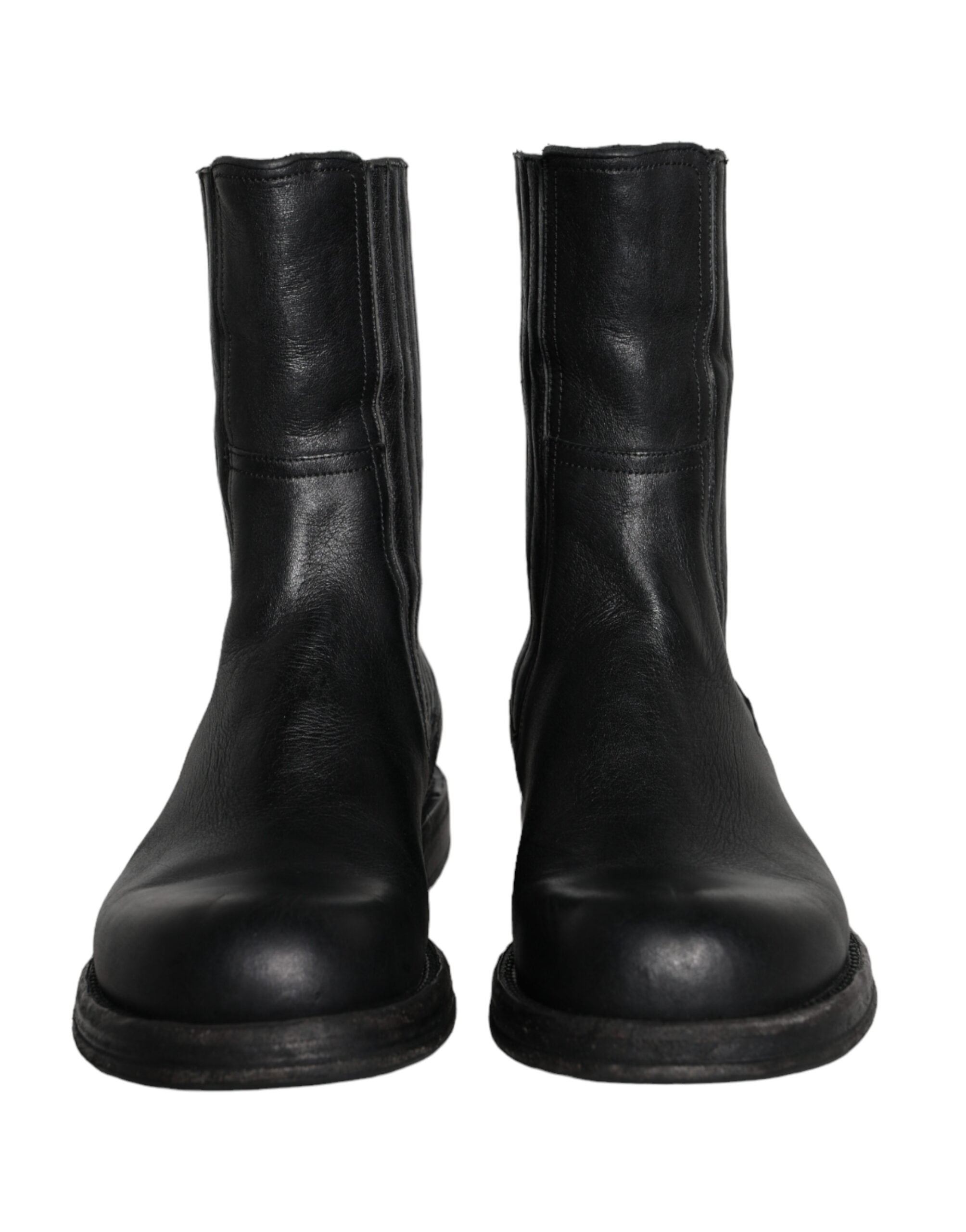 Ανδρικά παπούτσια Dolce & Gabbana Black Horse Leather Mid Calf Boots