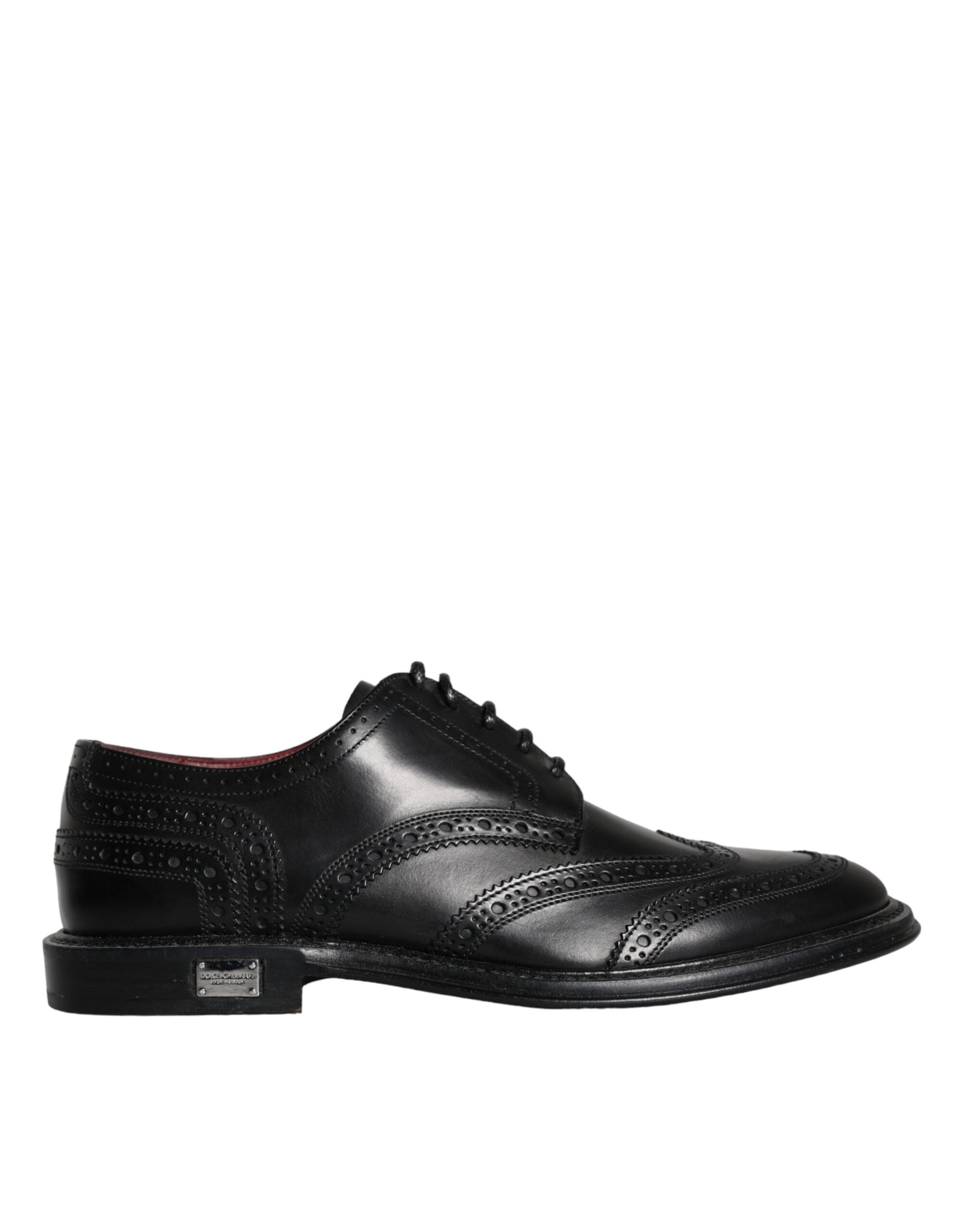 Dolce & Gabbana Μαύρα δερμάτινα Oxford Wingtip Formal ανδρικά παπούτσια