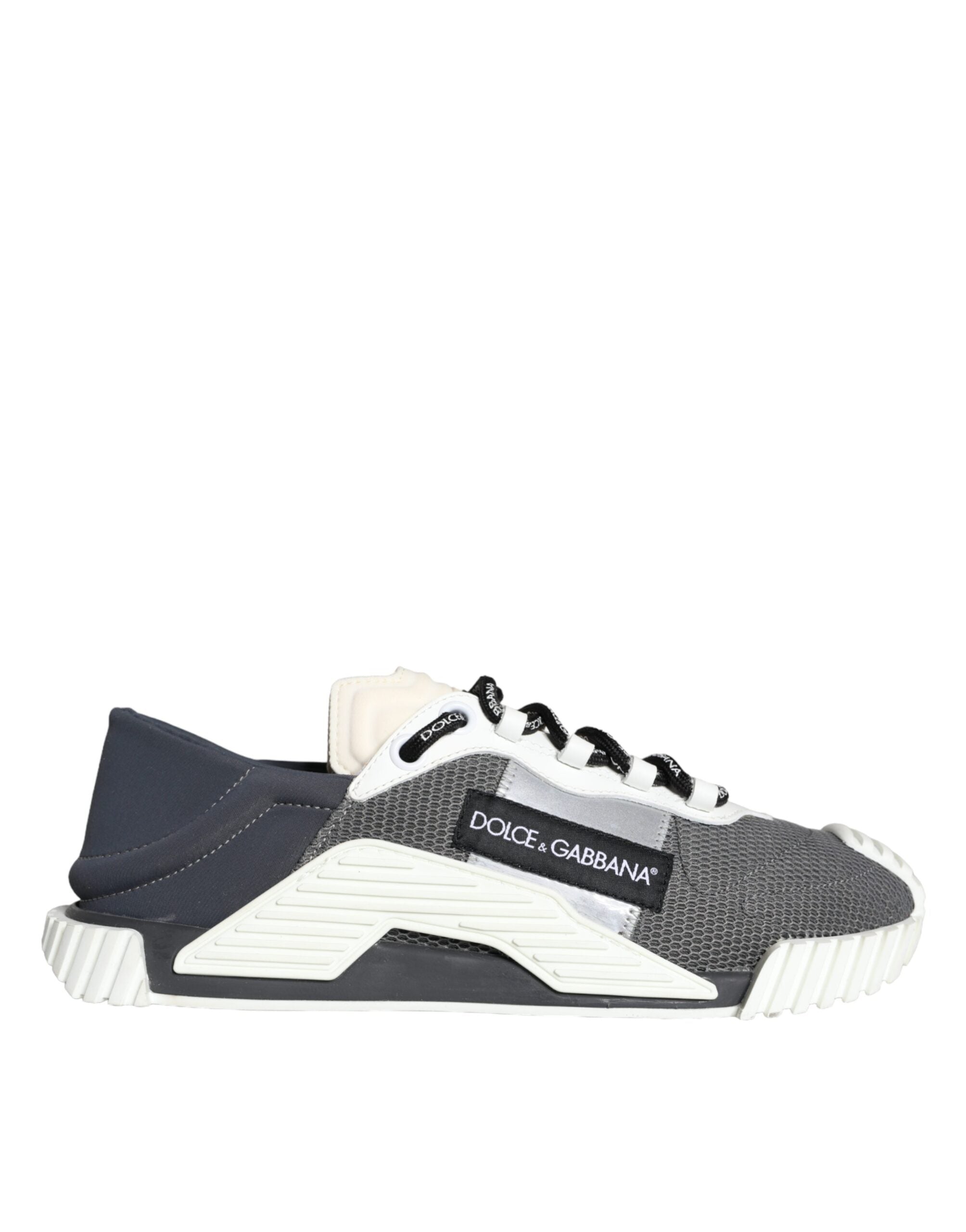 Ανδρικά παπούτσια Dolce & Gabbana White Grey Low Top NS1 Sneakers