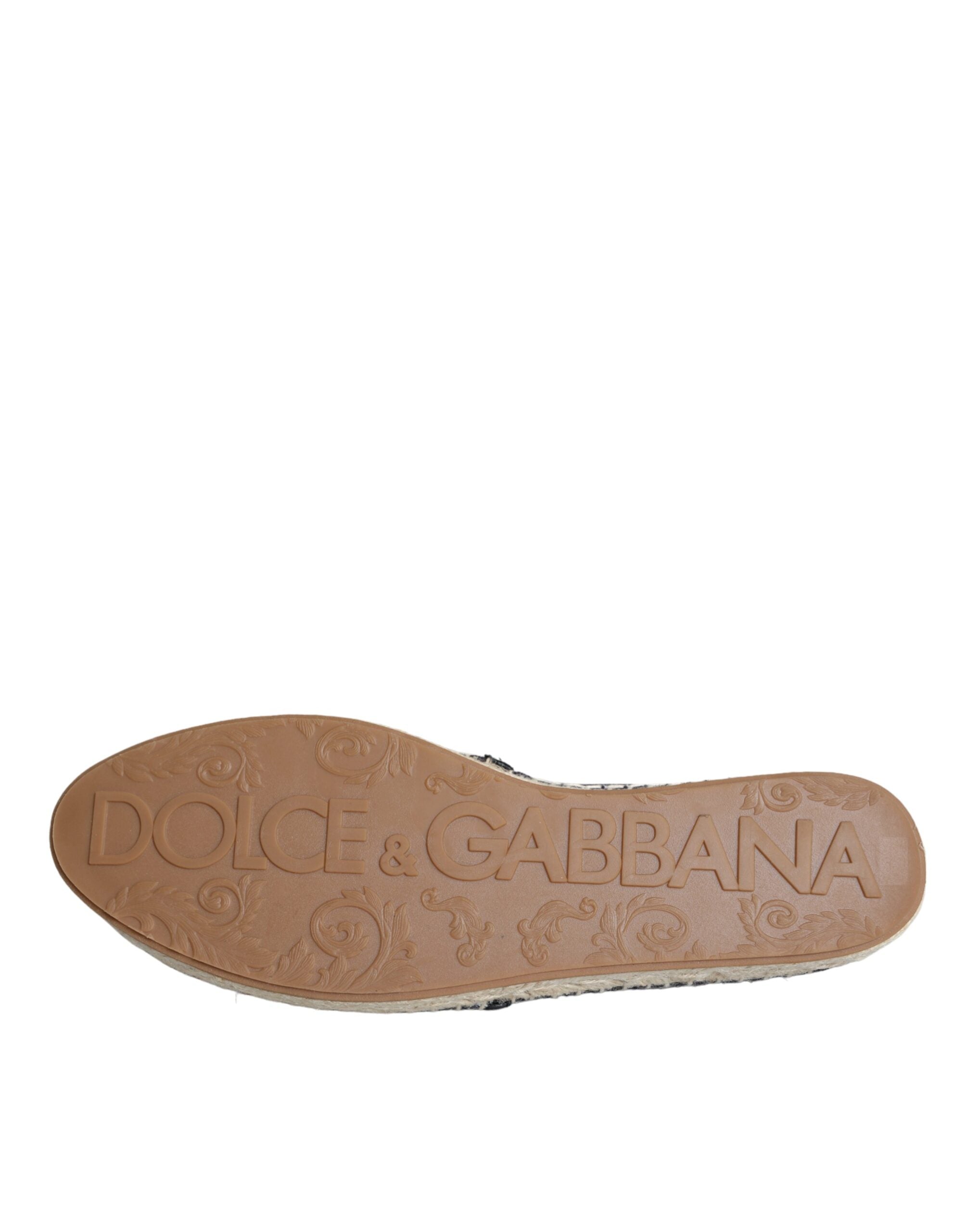 Παπούτσια Dolce & Gabbana Black Cotton Leopard Slip On Espadrilles