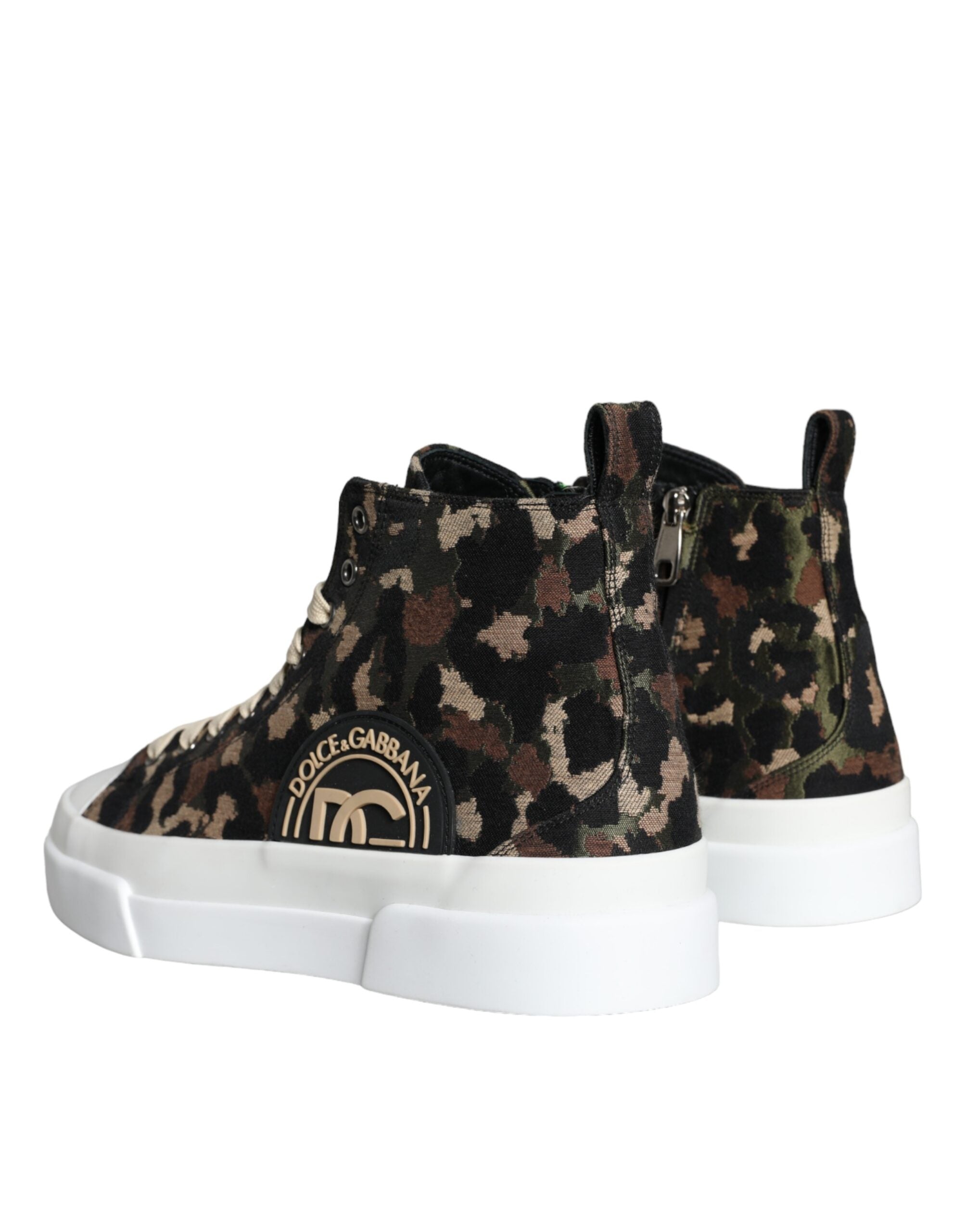 Dolce & Gabbana Multicolor Camouflage High Top Sneaker Shoes