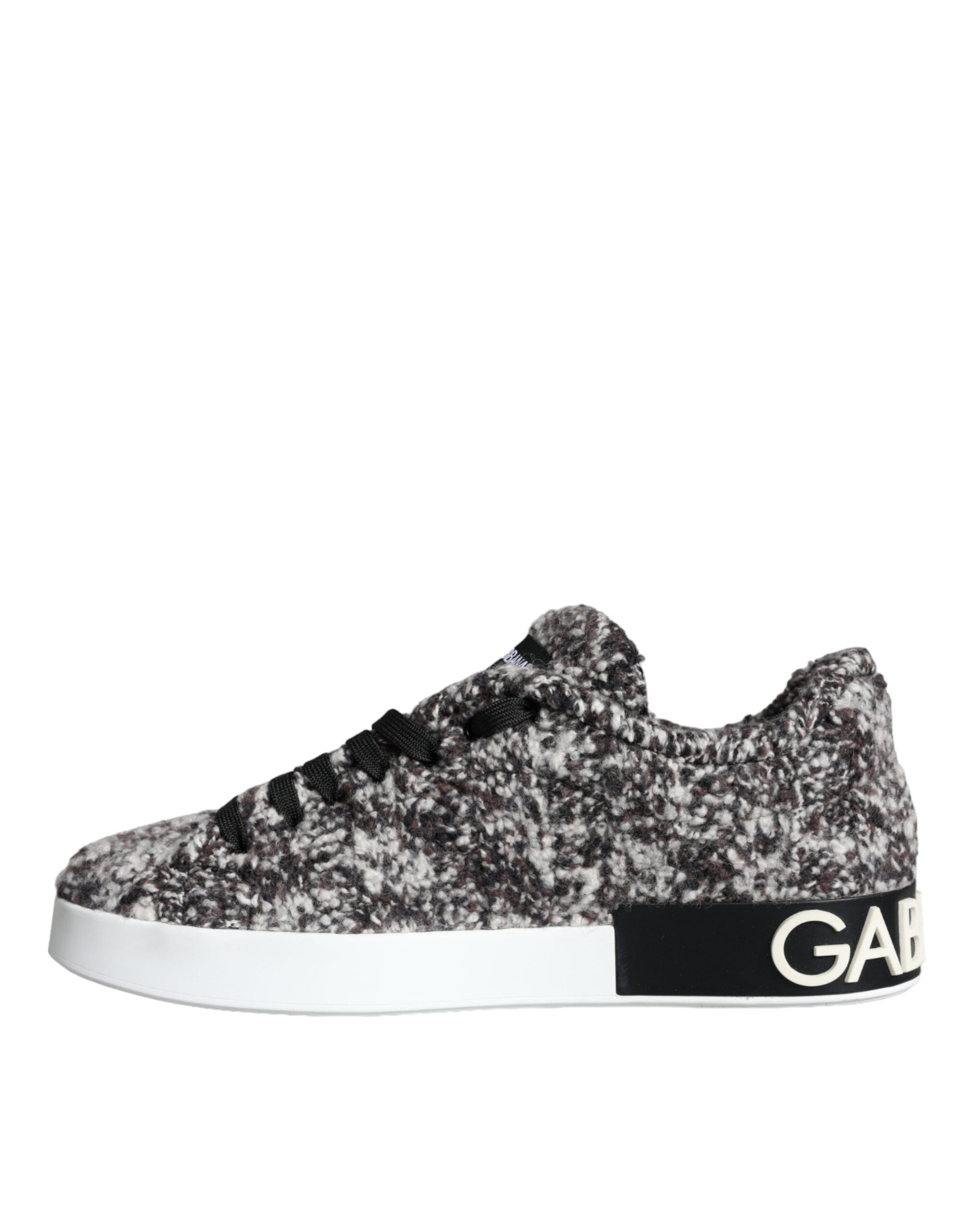 Παπούτσια Dolce & Gabbana Black White Wool Low Top Ανδρικά αθλητικά παπούτσια